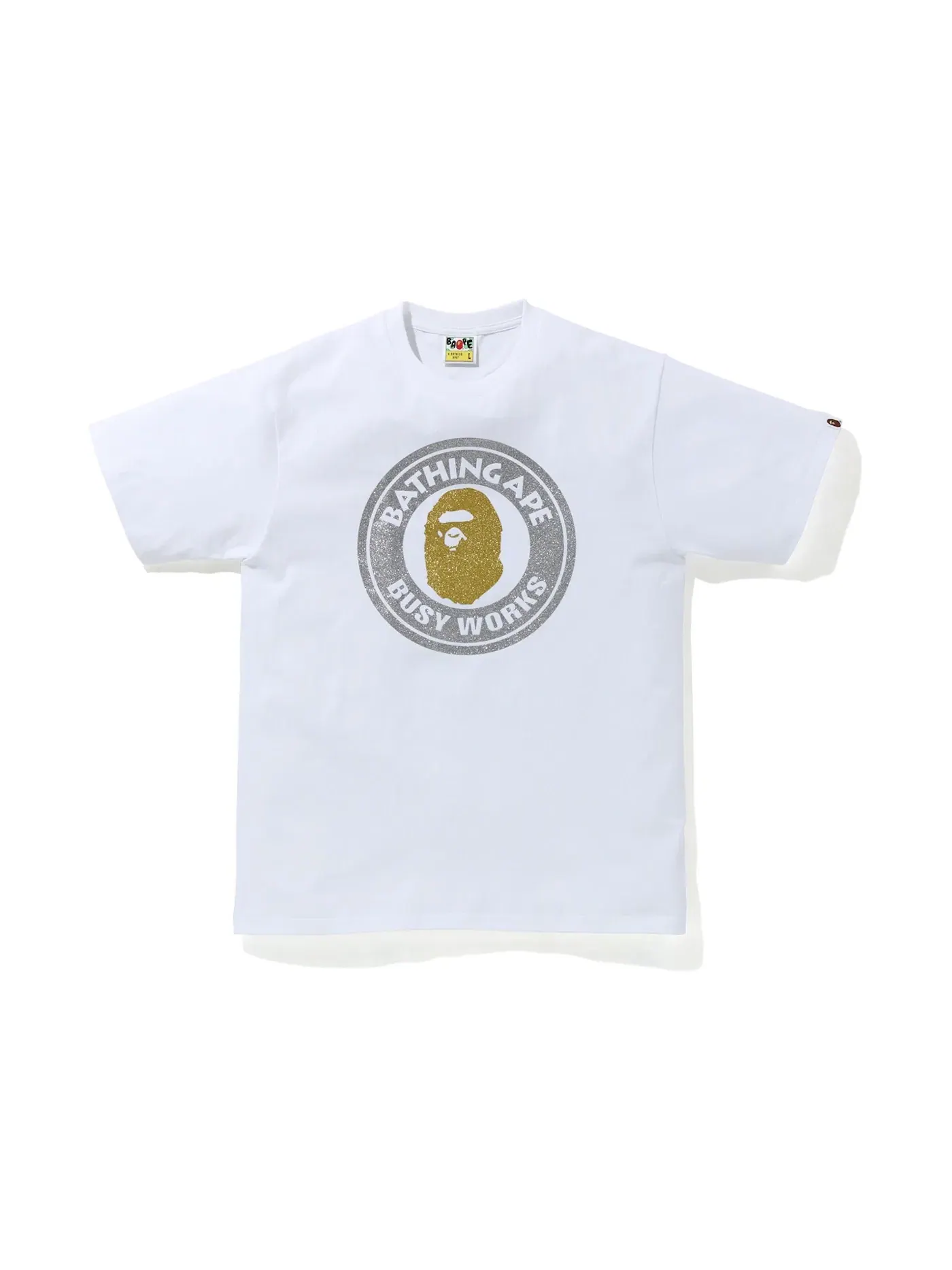 Мужская футболка с принтом BAPE Glitter Busy Works Tee — изображение 1 из 2, белый