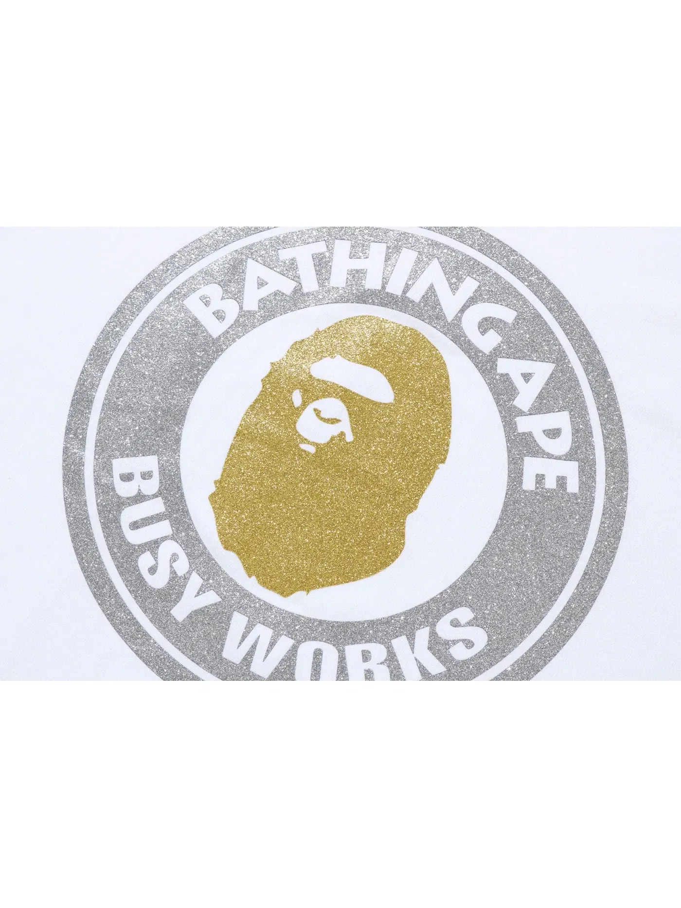 Мужская футболка с принтом BAPE Glitter Busy Works Tee — изображение 2 из 2, белый