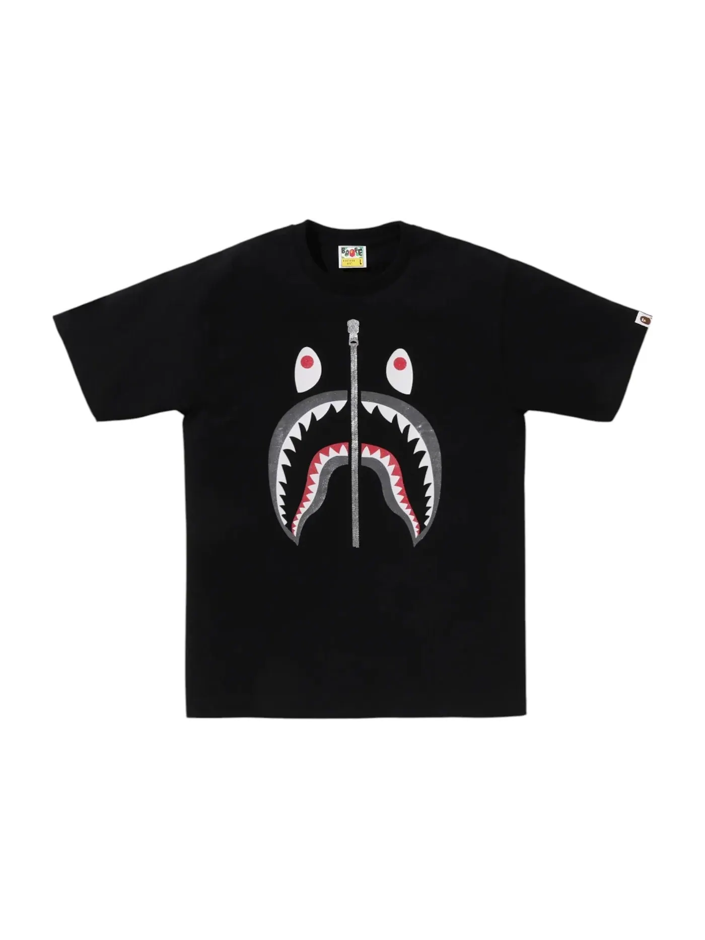 Мужская футболка с принтом BAPE Glitter Shark Tee BAPE — изображение 1 из 1, черный