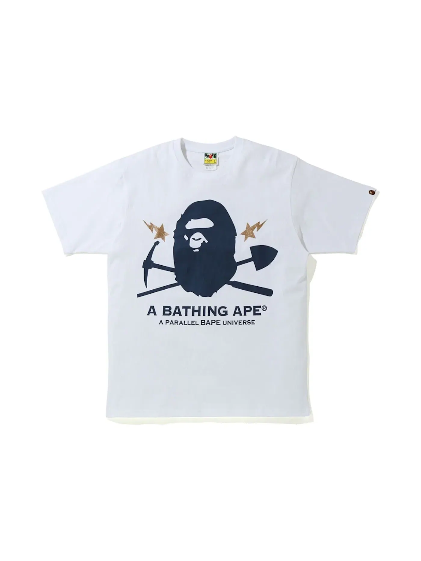 Мужская футболка с принтом Gold Rush Foil Tee #2 BAPE — изображение 1 из 2, белый
