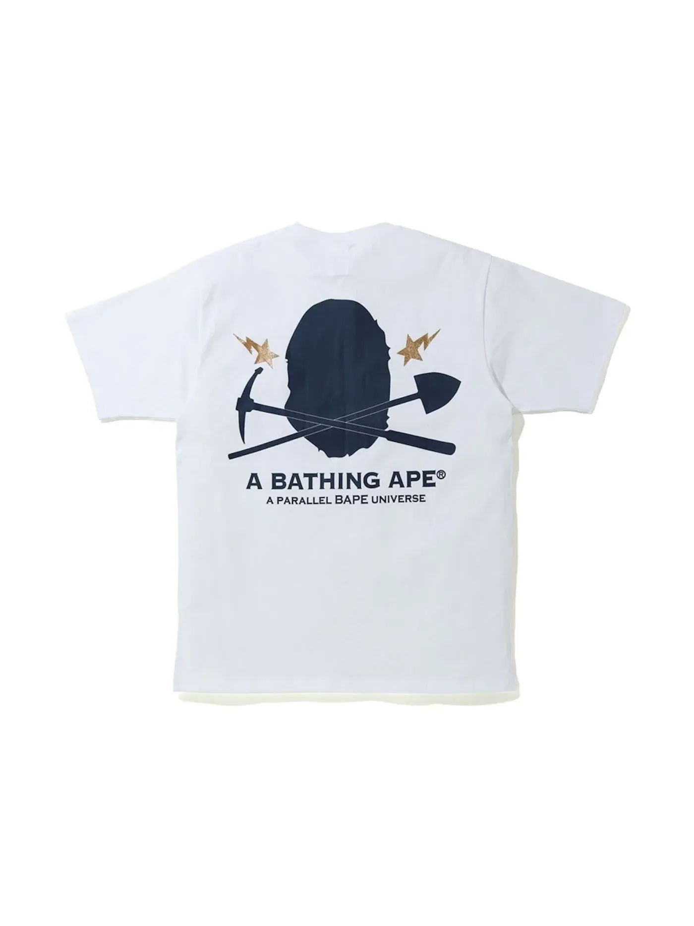 Мужская футболка с принтом Gold Rush Foil Tee #2 BAPE — изображение 2 из 2, белый