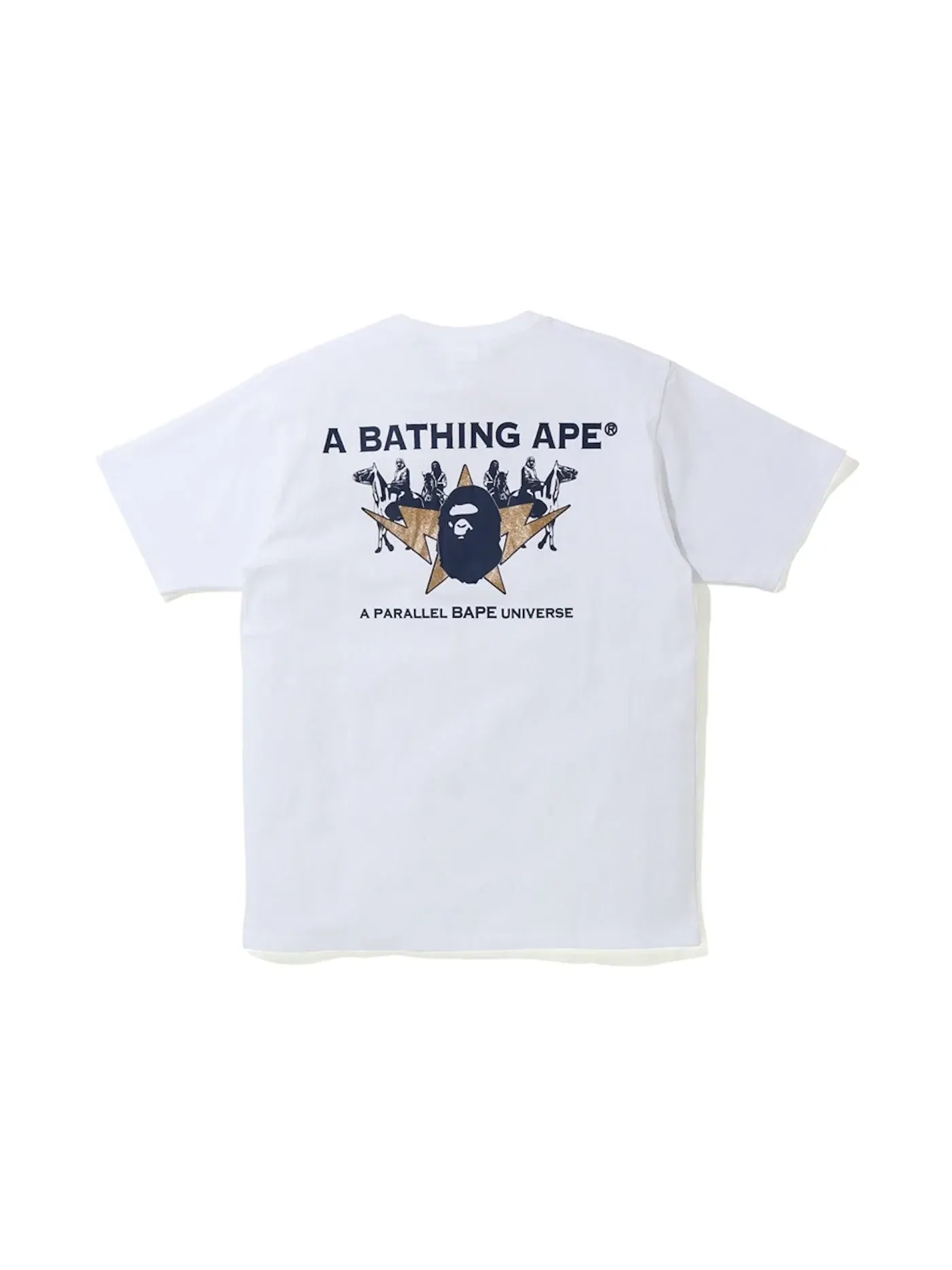 Мужская футболка с фольгированным принтом Gold Rush Foil Tee #1 BAPE — изображение 2 из 2, белый