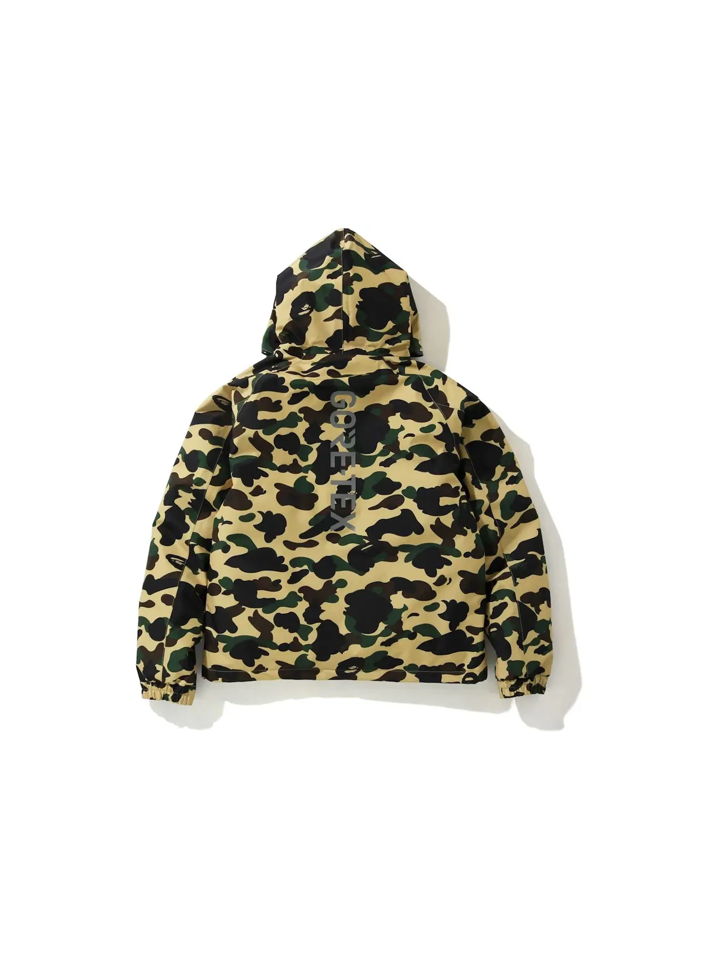 Мужская куртка с капюшоном с принтом BAPE Gore-Tex 1st Camo Hoodie Down Jacket — изображение 2 из 2, желтый
