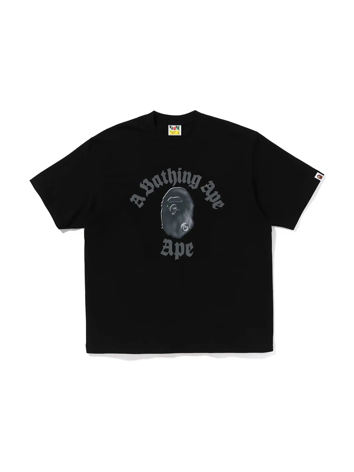 Мужская футболка свободного кроя Gothic College BAPE — изображение 1 из 1, черный