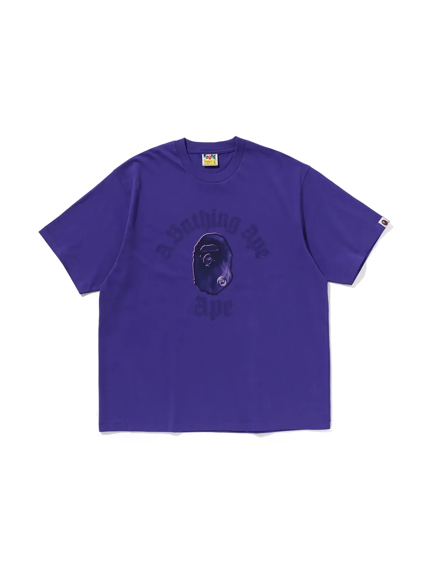 Мужская футболка свободного кроя Gothic College BAPE — изображение 1 из 1, фиолетовый