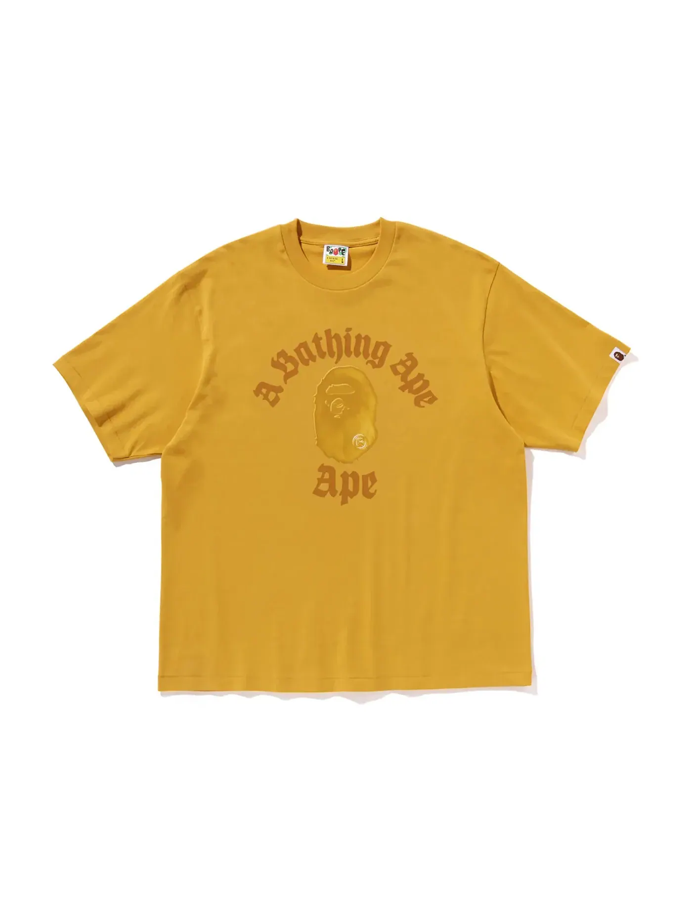 Мужская футболка свободного кроя Gothic College BAPE — изображение 1 из 1, желтый