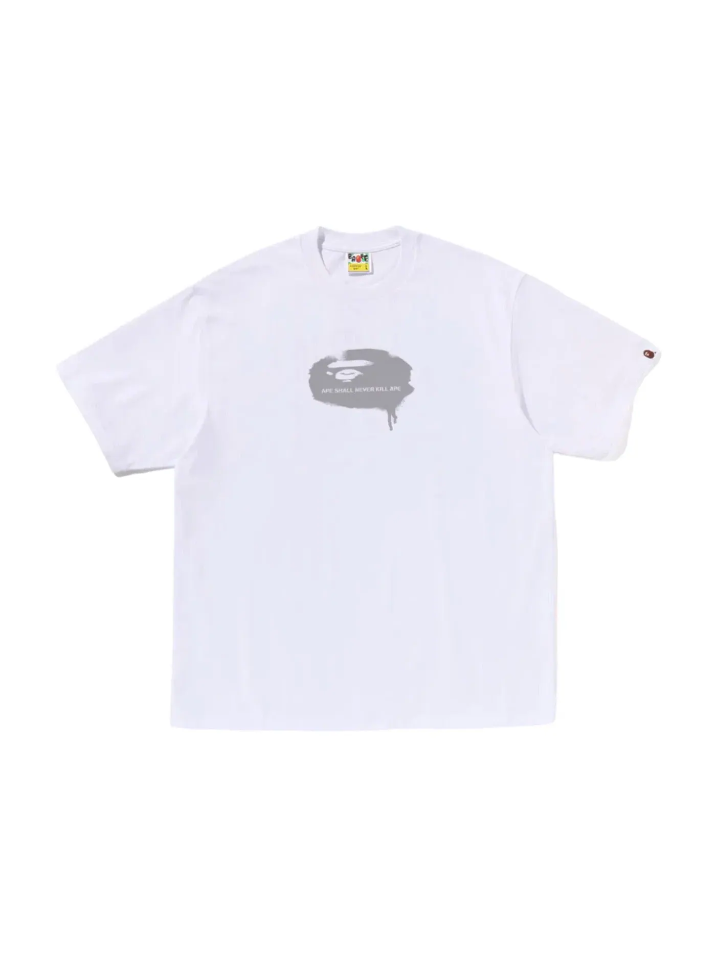Мужская футболка с принтом BAPE Graffiti Ape Head Logo Relaxed Fit Tee — изображение 1 из 1, белый