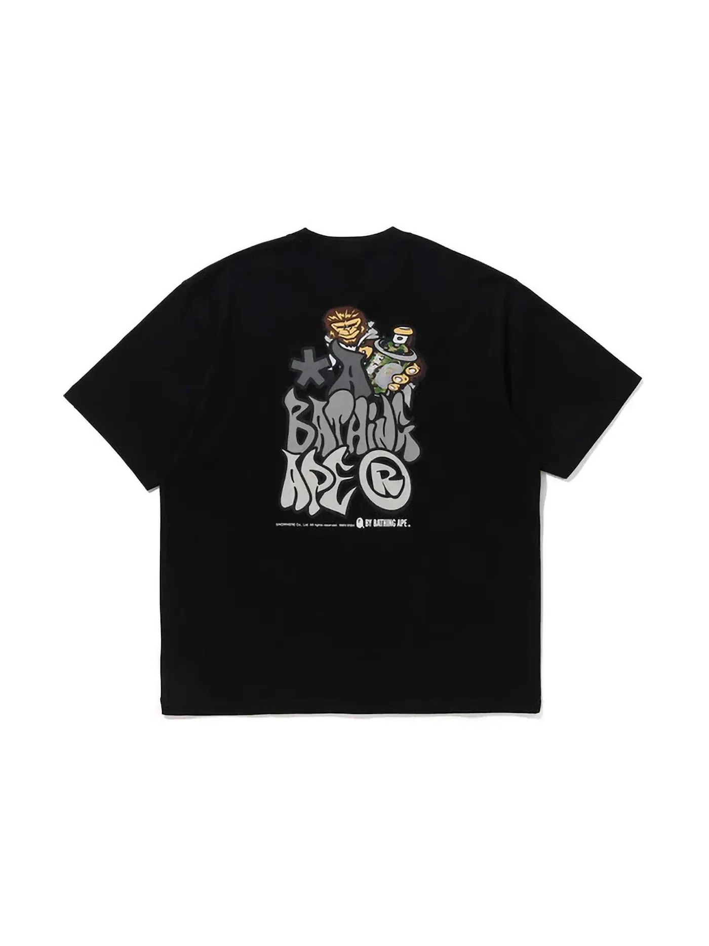 Унисекс футболка свободного кроя с граффити-принтом BAPE Graffiti — изображение 1 из 2, черный