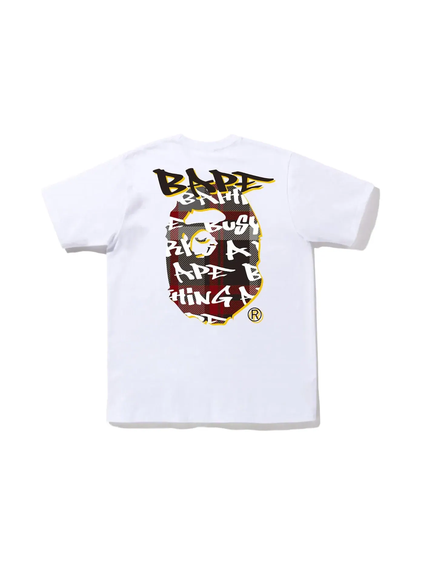 Мужская футболка с принтом Ape Head BAPE — изображение 2 из 2, белый черный