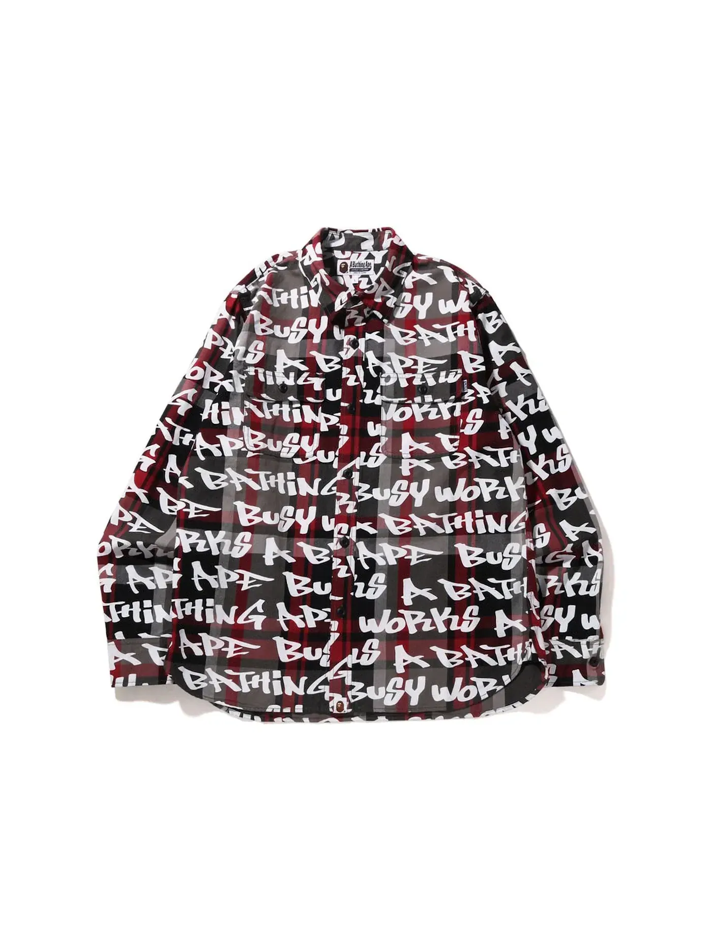 Мужская рубашка с принтом BAPE Shirt — изображение 1 из 1, черный
