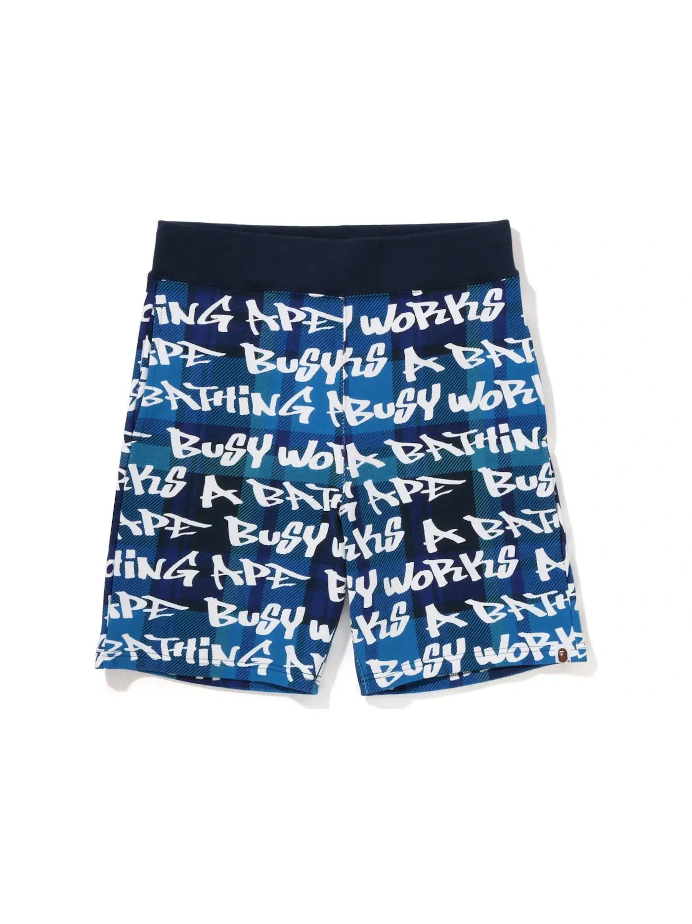 Мужские шорты с принтом Graffiti Check BAPE — изображение 1 из 2, синий