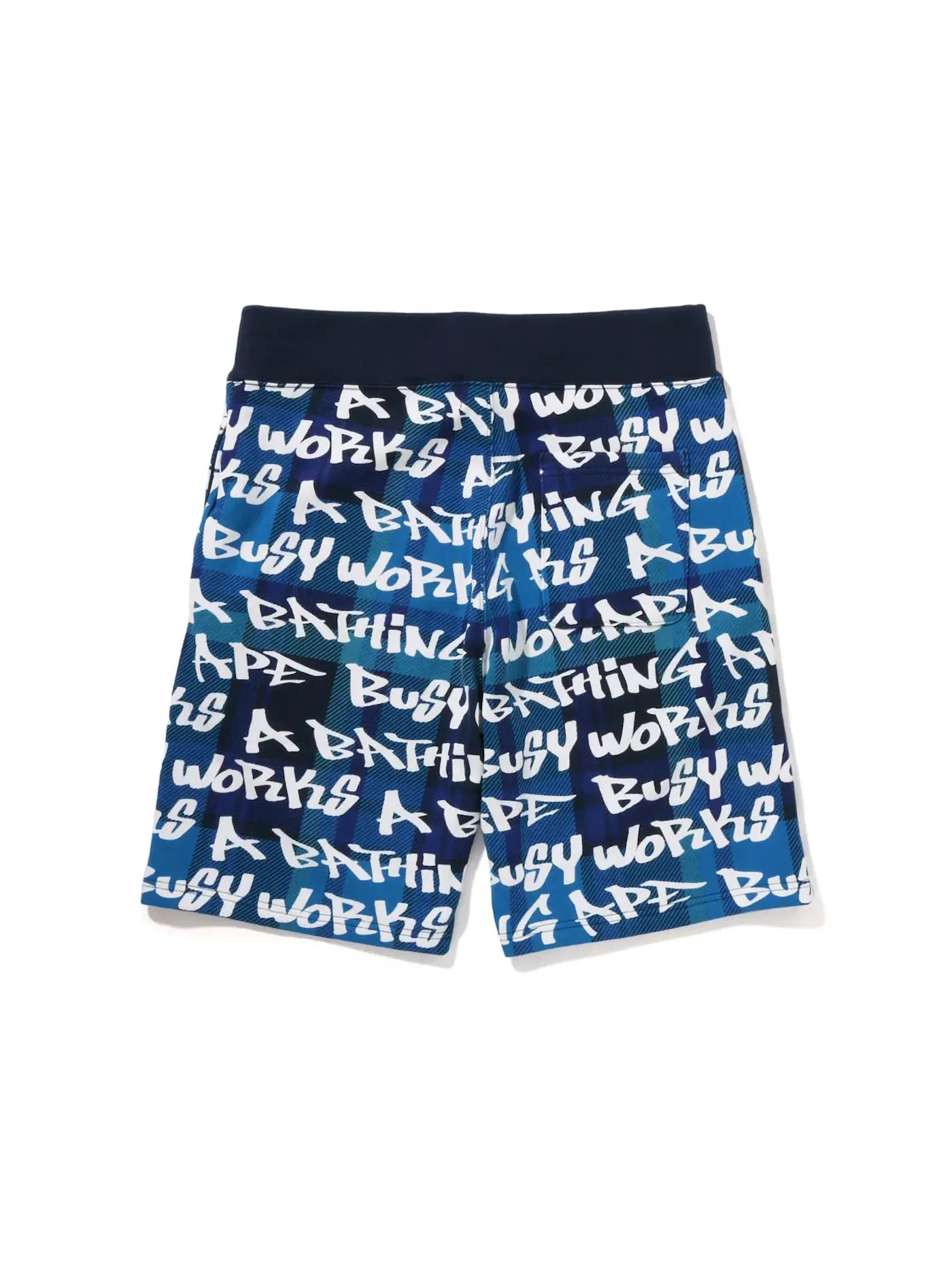 Мужские шорты с принтом Graffiti Check BAPE — изображение 2 из 2, синий