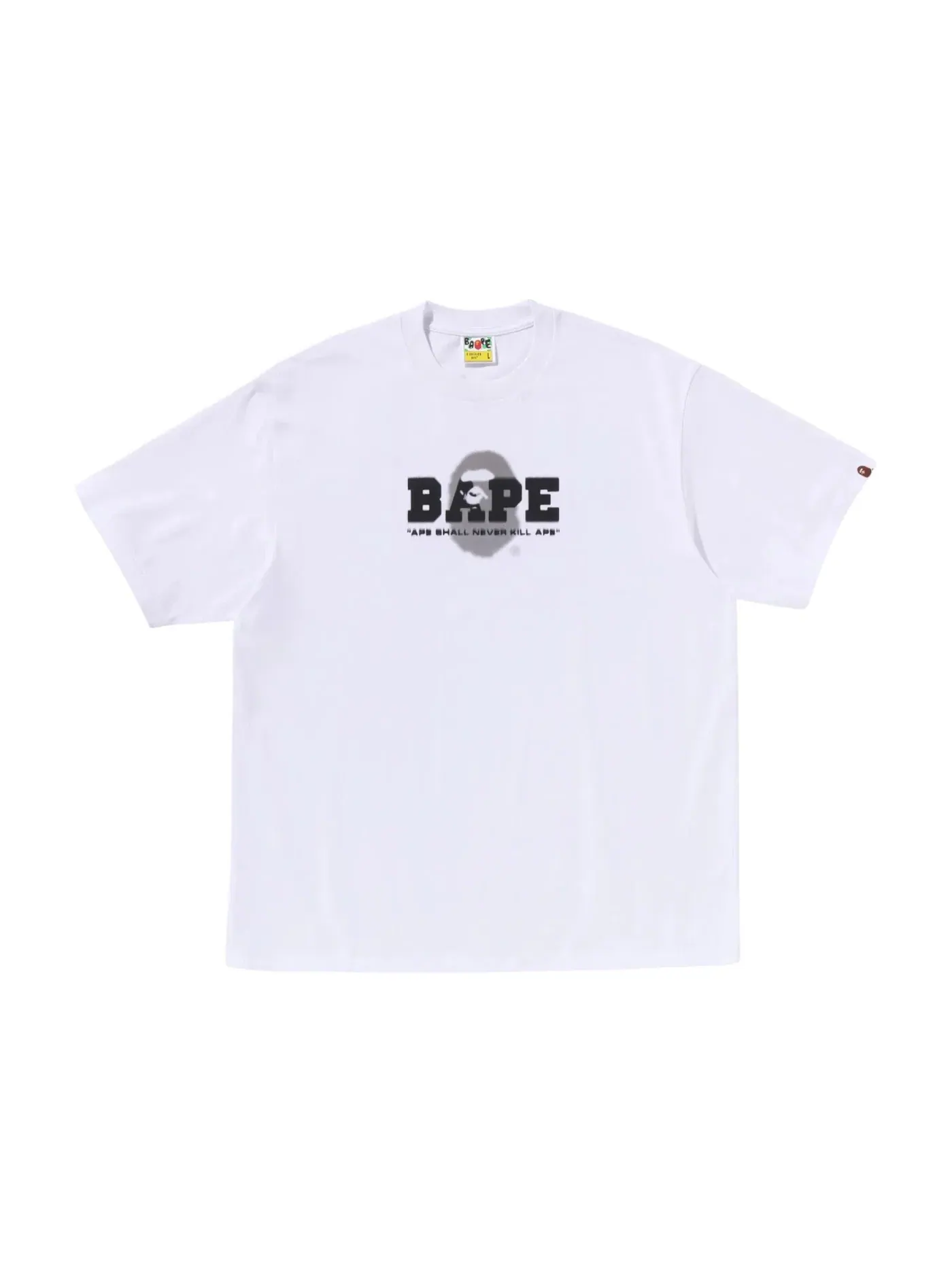 Мужская футболка свободного кроя Graffiti Logo BAPE — изображение 1 из 1, белый