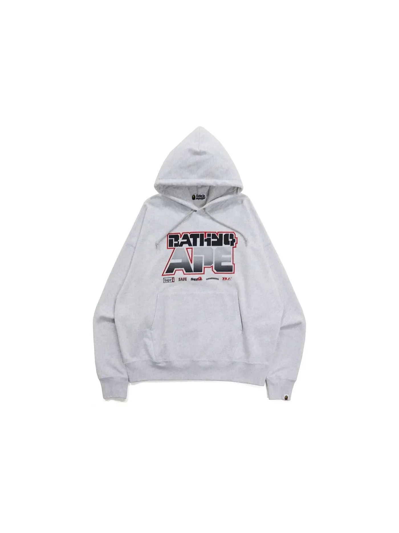 Мужской худи свободного кроя с принтом BAPE Graphic #1 BAPE — изображение 1 из 2, серый