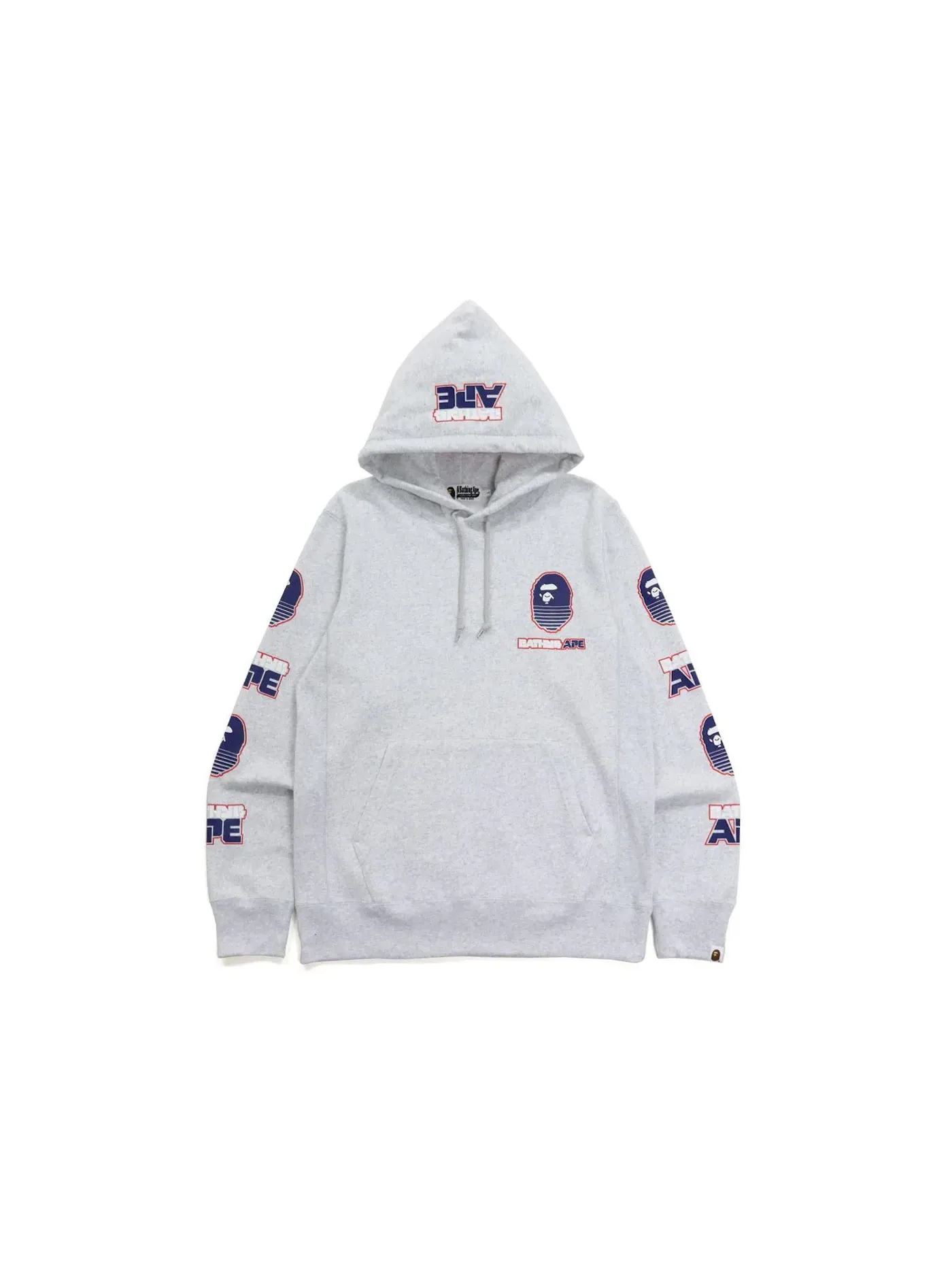 Мужской пуловер с капюшоном с принтом BAPE Graphic #1 Hoodie BAPE — изображение 1 из 2, серый