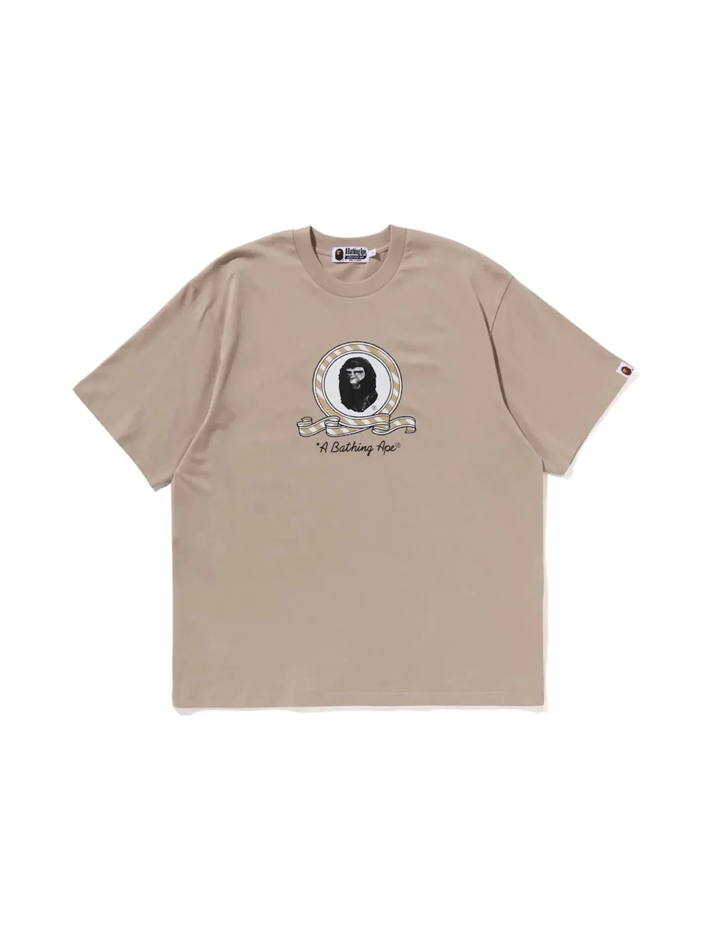 Мужская футболка с принтом Tee BAPE — изображение 1 из 2, бежевый