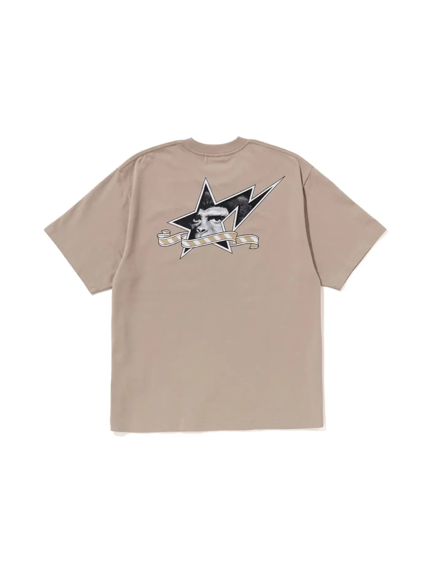 Мужская футболка с принтом Tee BAPE — изображение 2 из 2, бежевый