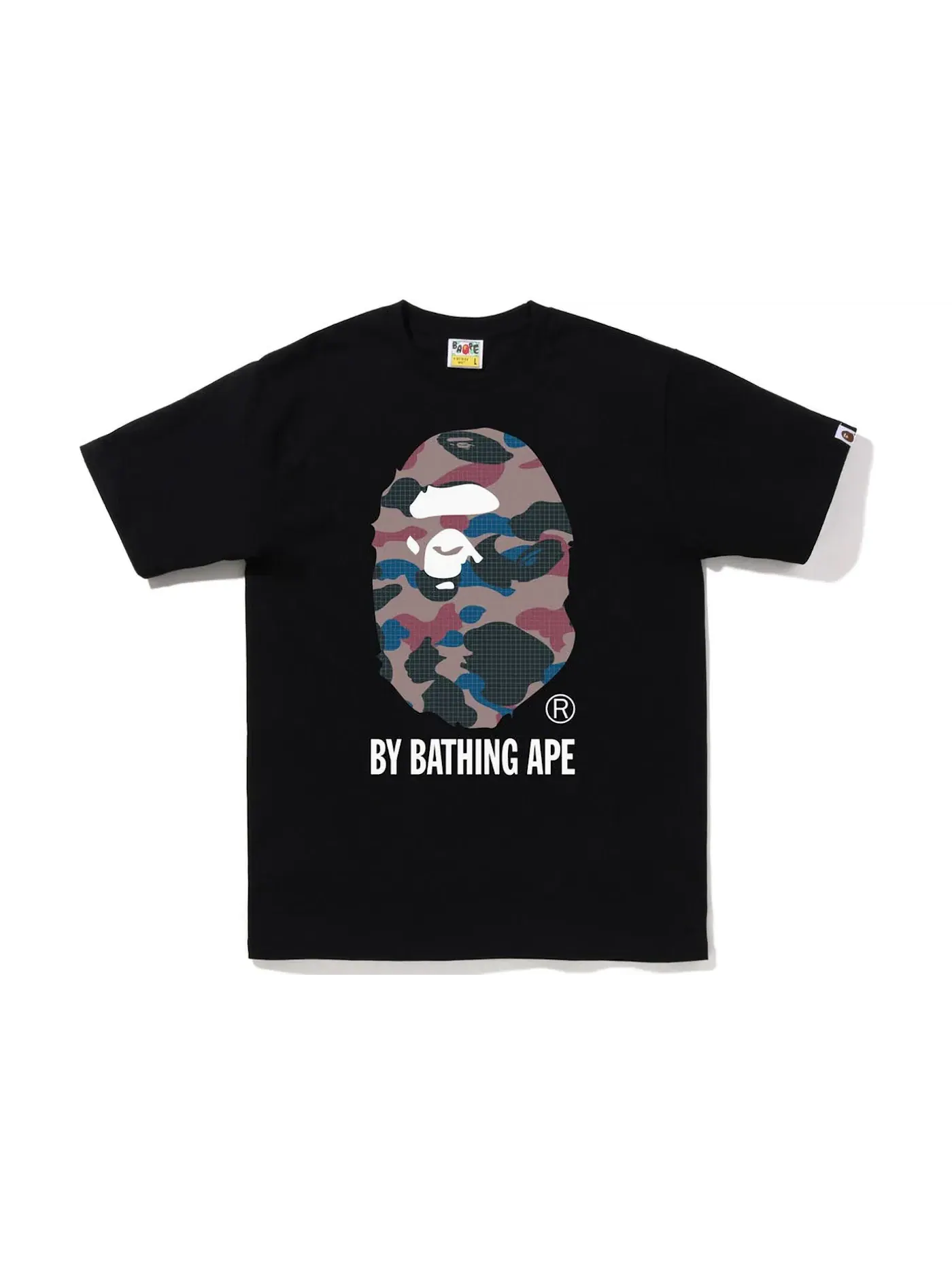 Мужская футболка с принтом BAPE Grid Camo By Bathing Ape Tee (FW22) BAPE — изображение 1 из 1, черный фиолетовый