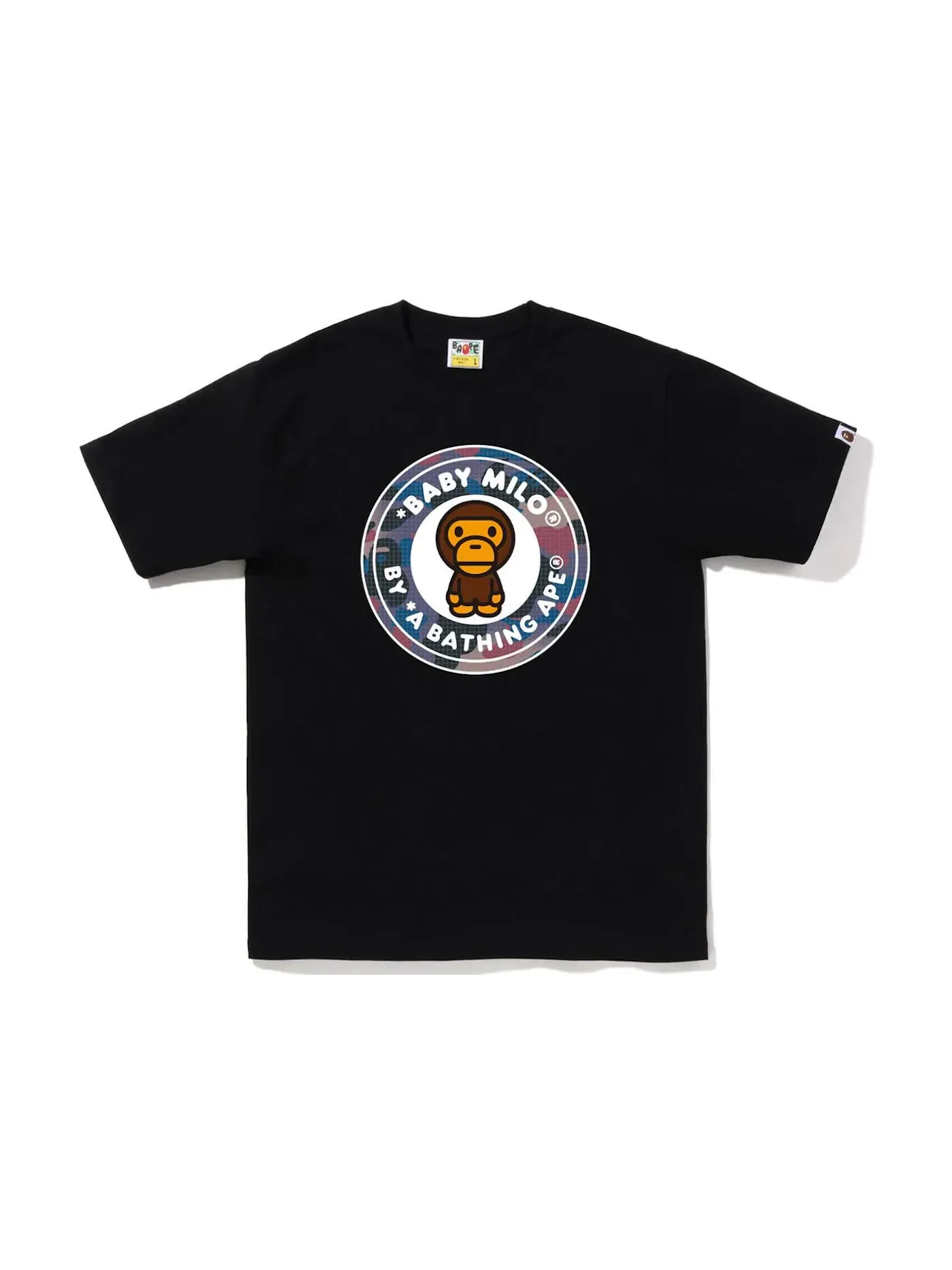 Мужская футболка с принтом BAPE Grid Camo Milo Busy Works Tee (FW22) BAPE — изображение 1 из 1, черный фиолетовый