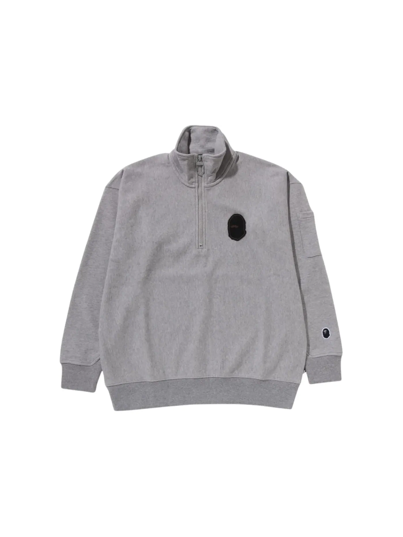 Мужской свитшот с принтом Half Zip Pull Over BAPE — изображение 1 из 1, серый