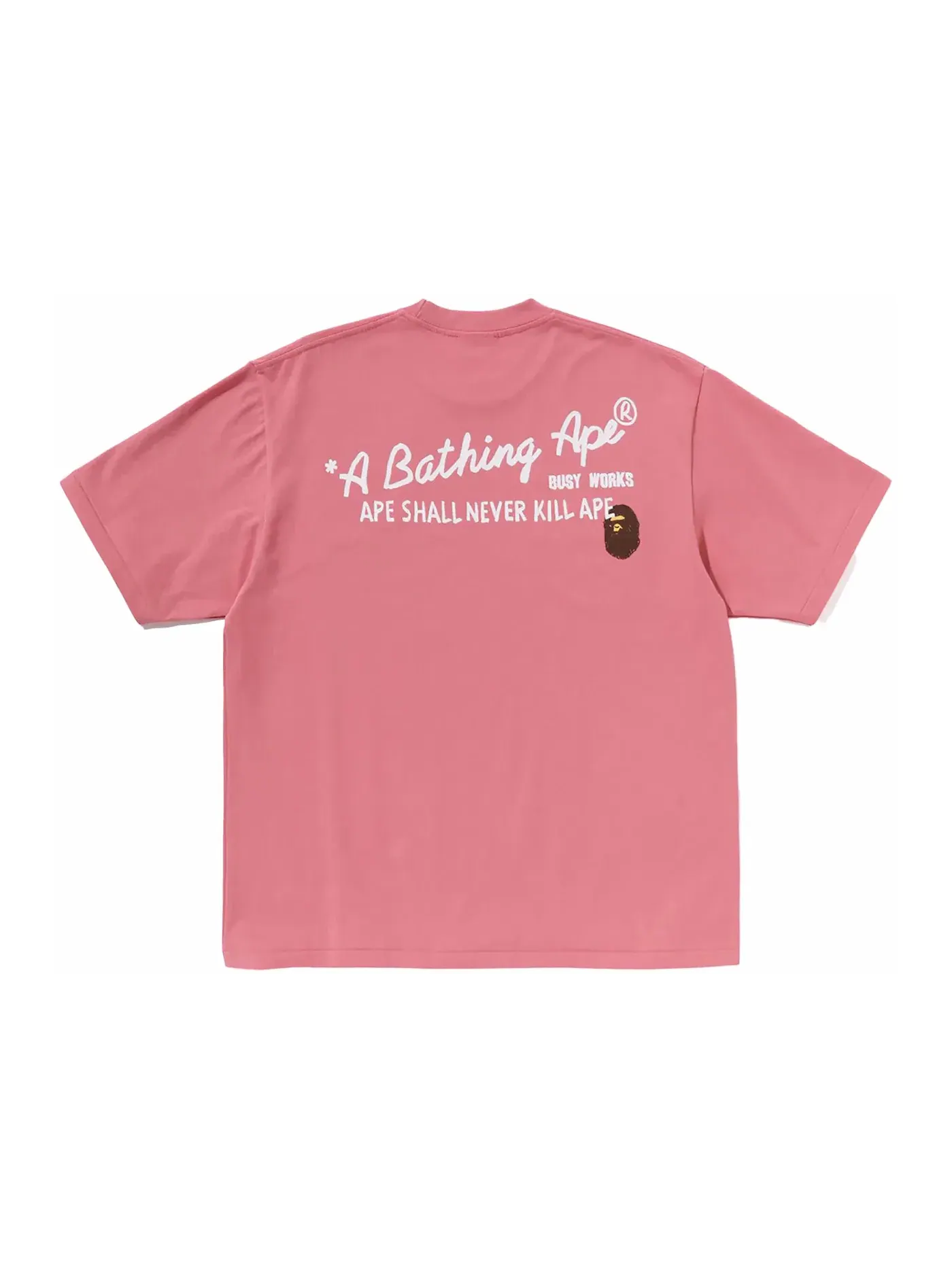 Мужская футболка с принтом BAPE Hand Draw BAPE Relaxed Fit Tee — изображение 2 из 2, розовый