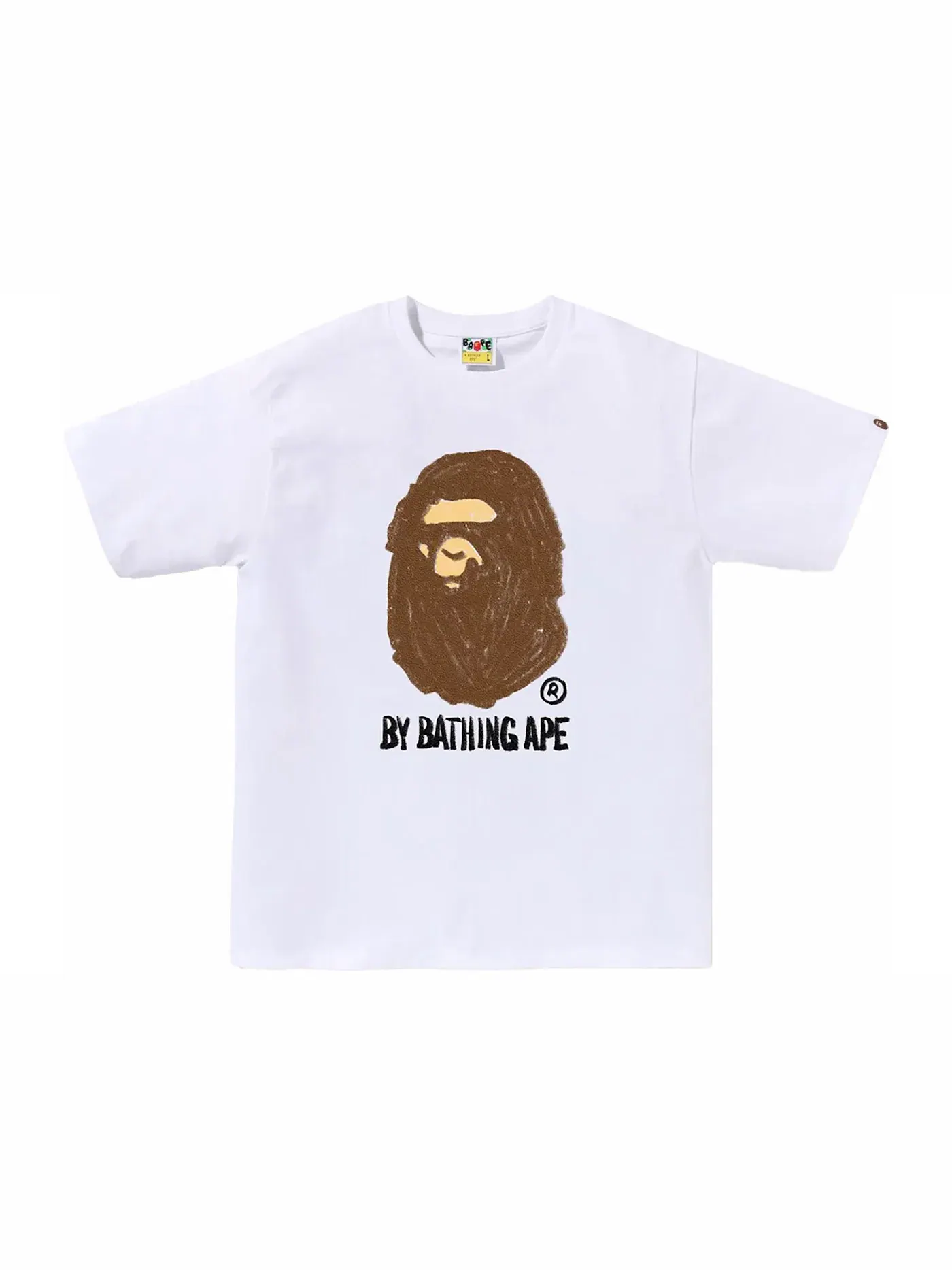 Мужская футболка с принтом Hand Draw By Bathing Ape BAPE — изображение 1 из 2, белый