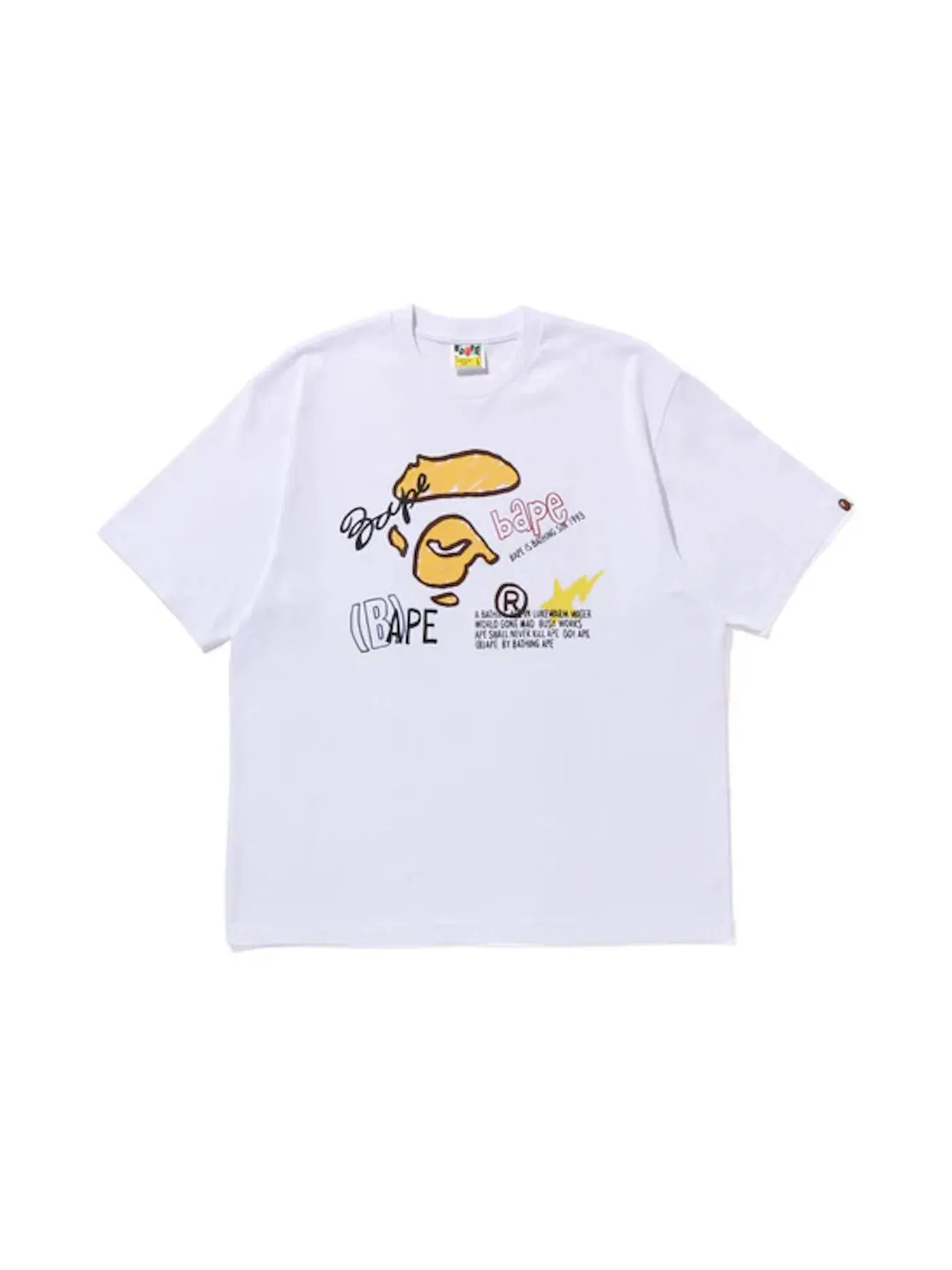 Мужская футболка свободного кроя Hand Draw Graphic BAPE — изображение 1 из 1, белый