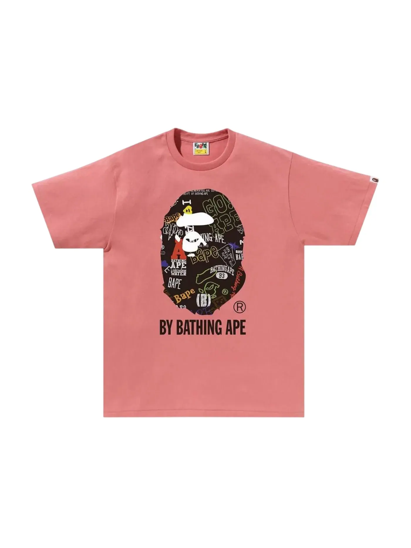 Мужская футболка с принтом BAPE Hand Draw Pattern By Bathing Ape BAPE — изображение 1 из 1, розовый