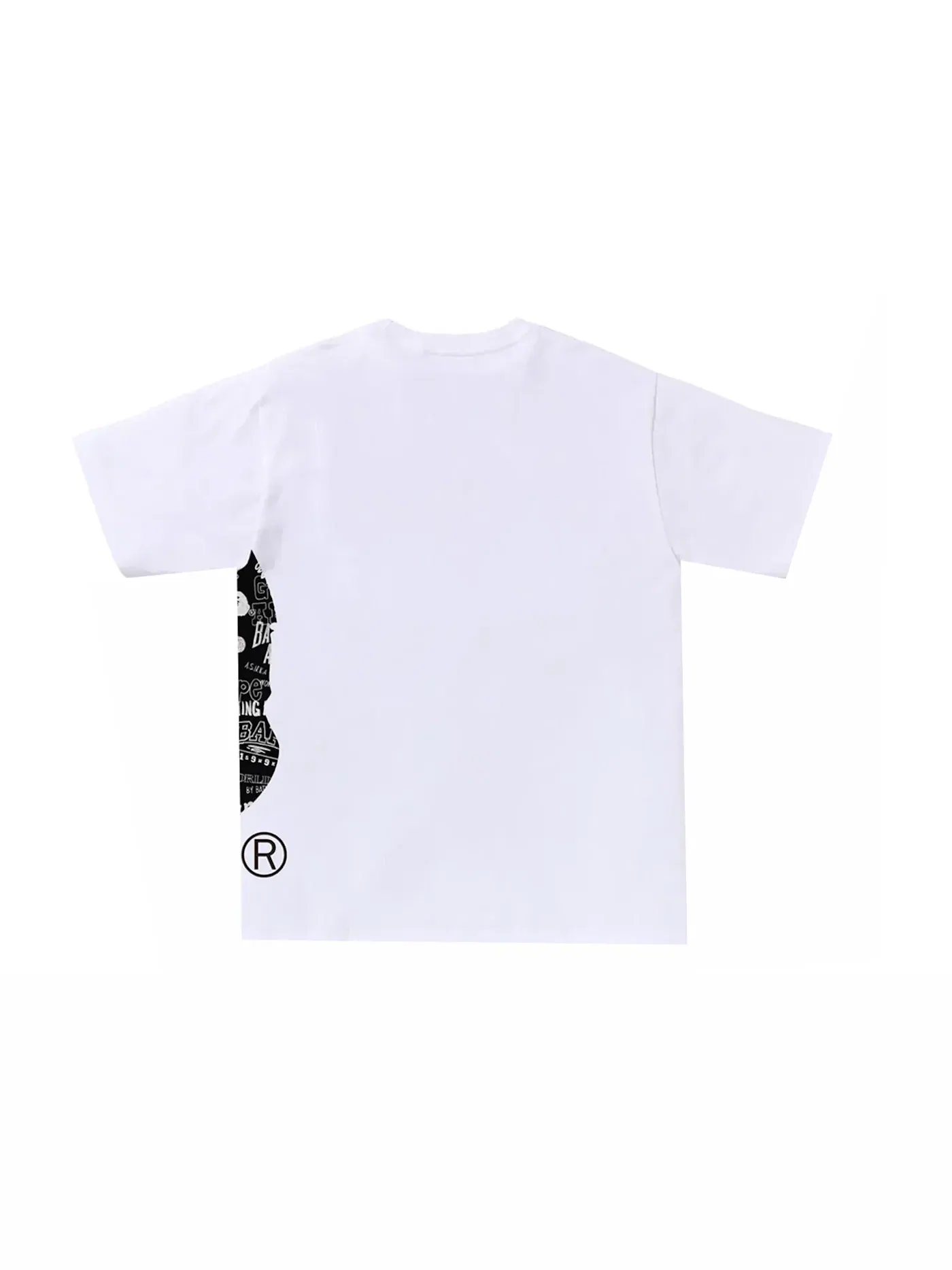 Мужская футболка с принтом BAPE Hand Draw Pattern Side Big Ape Head Tee BAPE — изображение 2 из 2, белый/черный