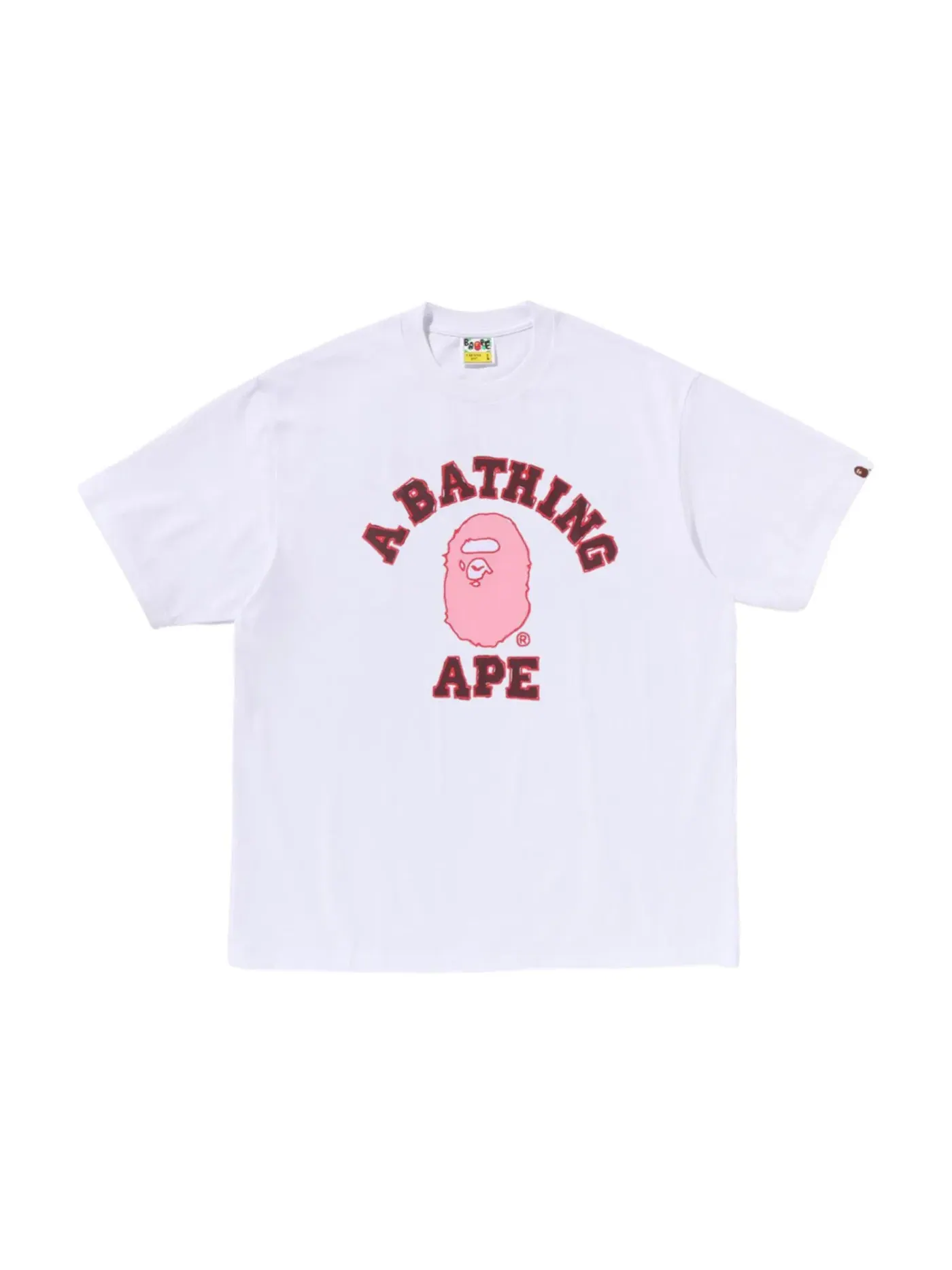 Мужская футболка свободного кроя с принтом BAPE Hand Drawn College Relaxed Fit Tee BAPE — изображение 1 из 1, белый