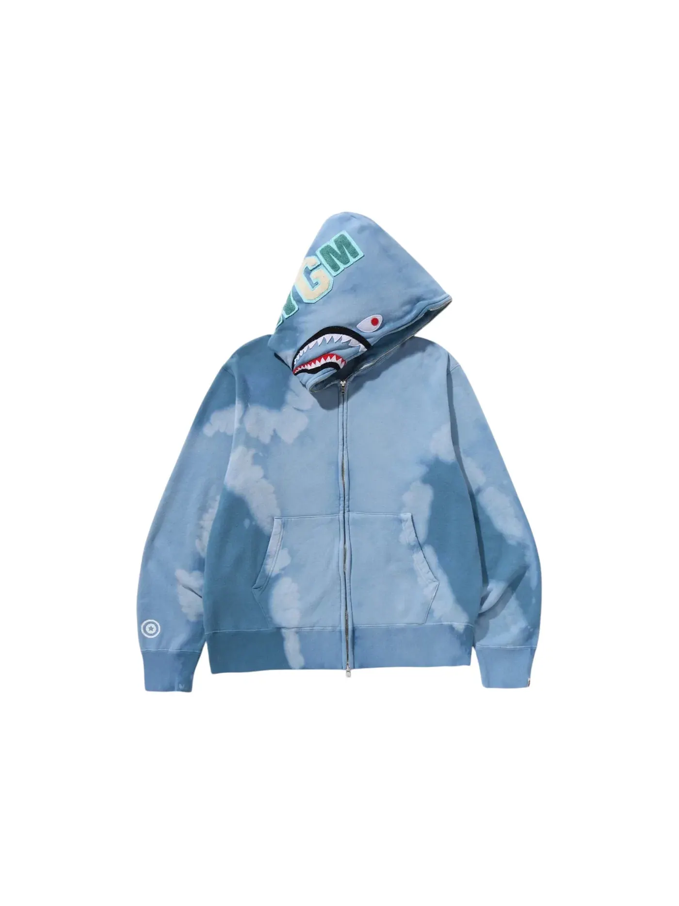 Мужская худи с эффектом ручного окрашивания BAPE — изображение 1 из 1, синий