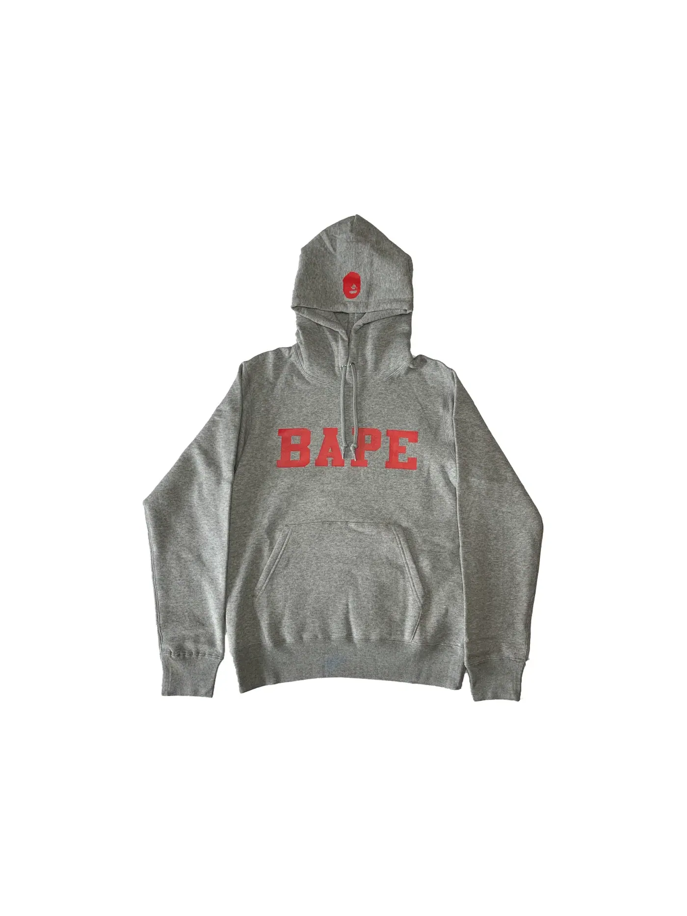 Мужской худи с принтом BAPE Happy New Year Spell Out BAPE — изображение 1 из 1, серый