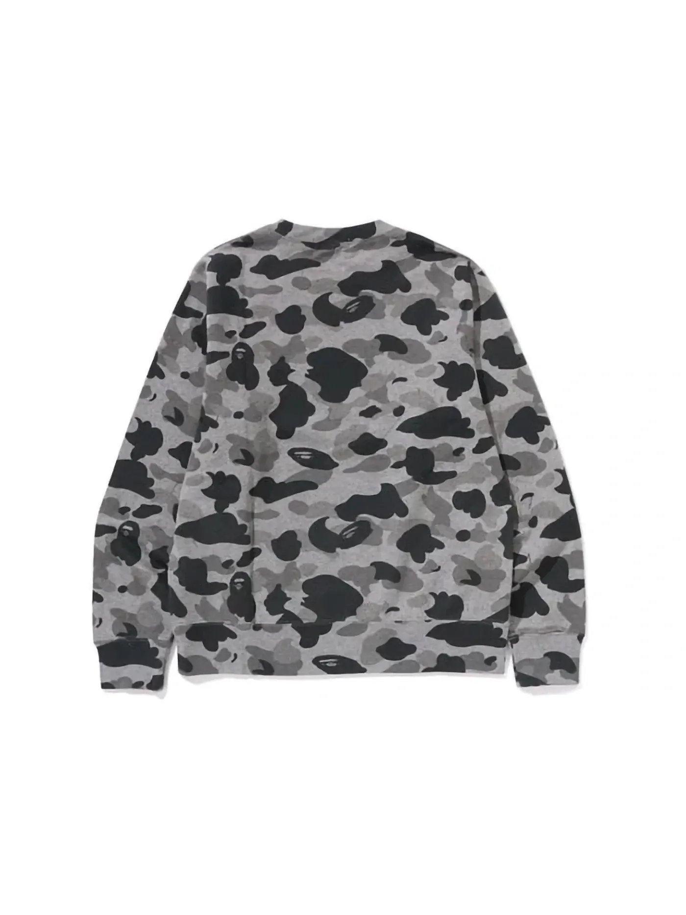 Мужской свитшот с камуфляжным принтом Crewneck BAPE — изображение 2 из 2, серый