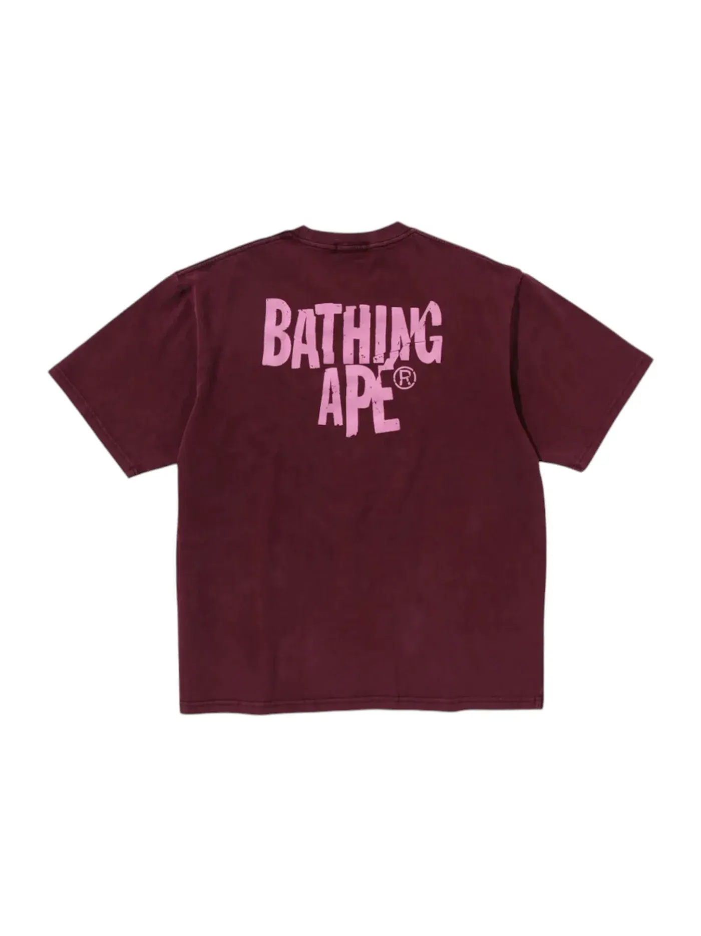 Мужская футболка с принтом BAPE Heavy Washed Ape Head Relaxed Fit Tee — изображение 2 из 2, бордовый