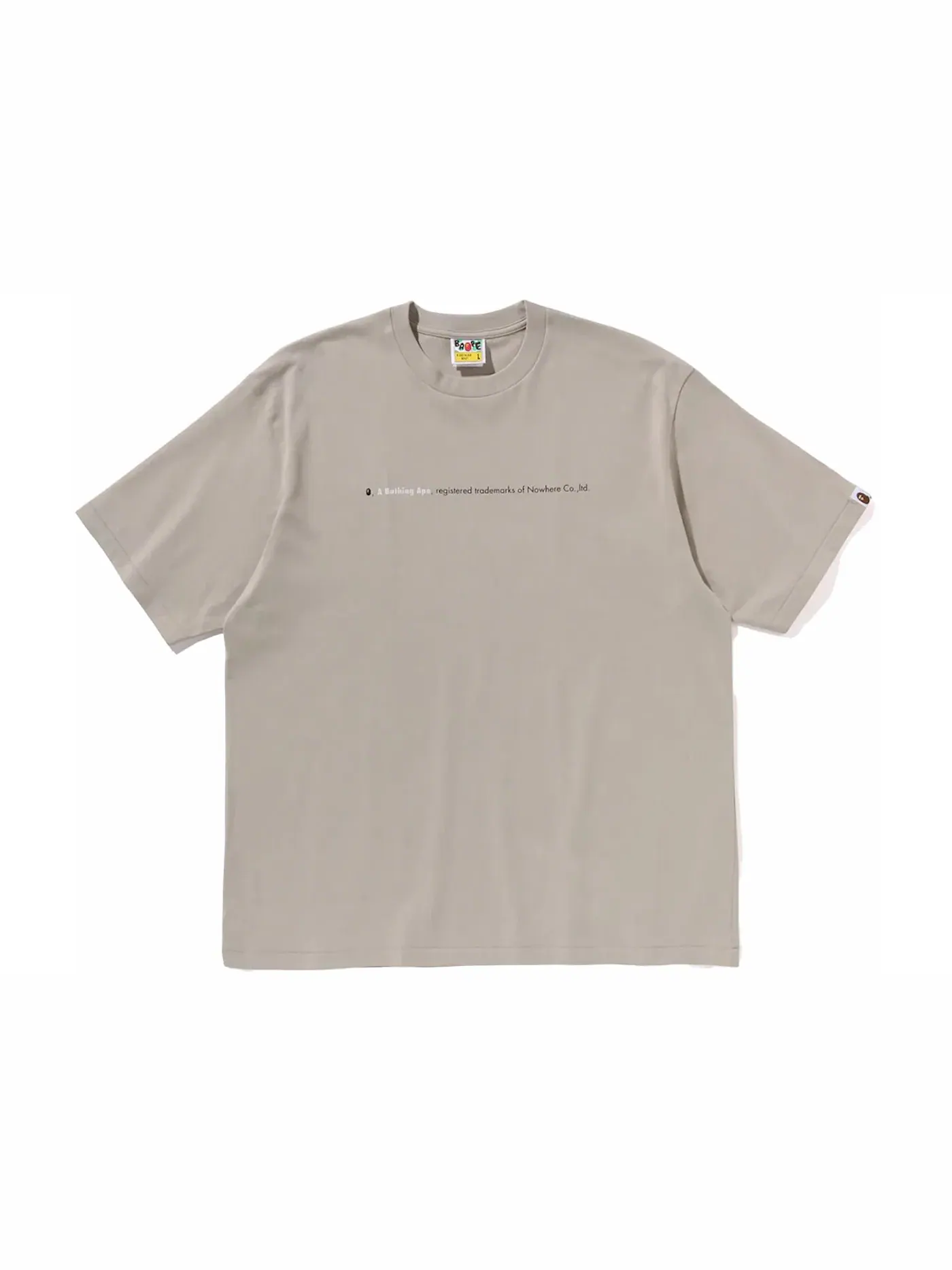 Мужская футболка свободного кроя с принтом Highlight Logo BAPE — изображение 2 из 2, серый
