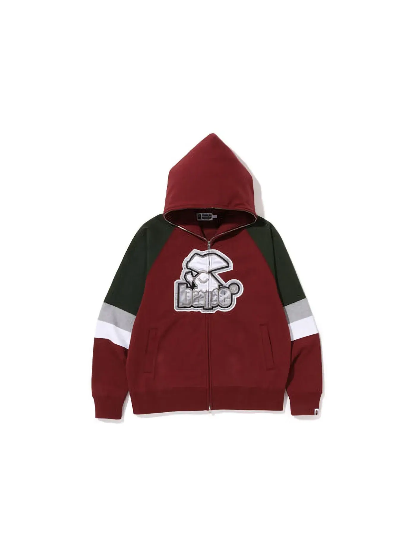 Мужская худи свободного кроя с принтом Hockey BAPE — изображение 1 из 2, бордовый
