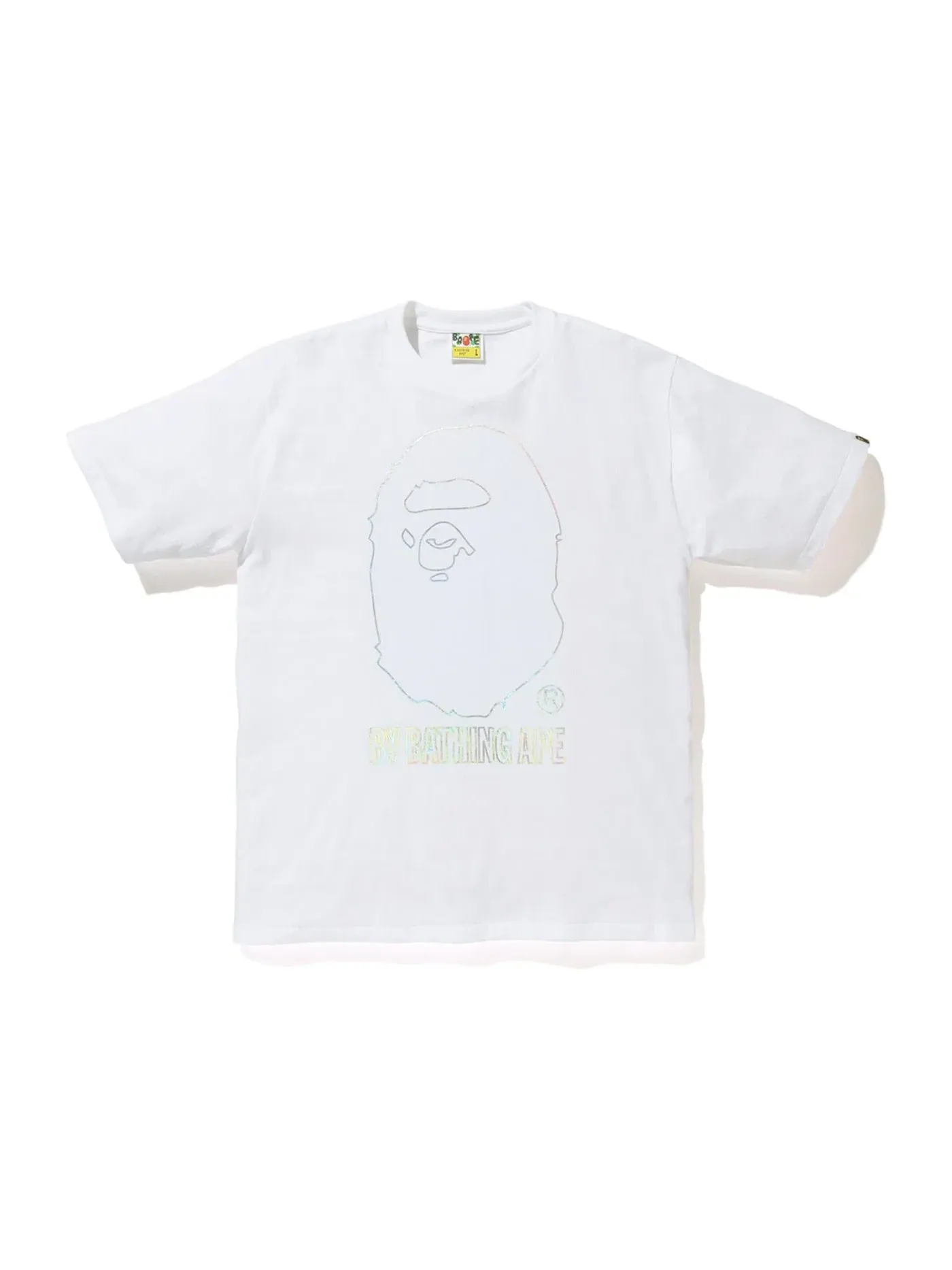 Мужская футболка с принтом BAPE Hologram By Bathing Outline Tee BAPE — изображение 1 из 2, белый