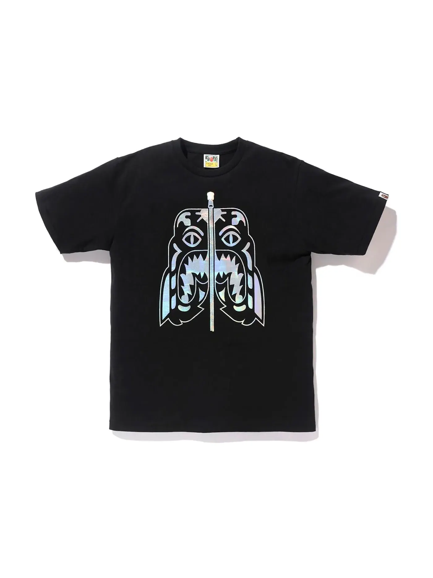 Мужская футболка с принтом BAPE Hologram Tiger Tee BAPE — изображение 1 из 2, черный