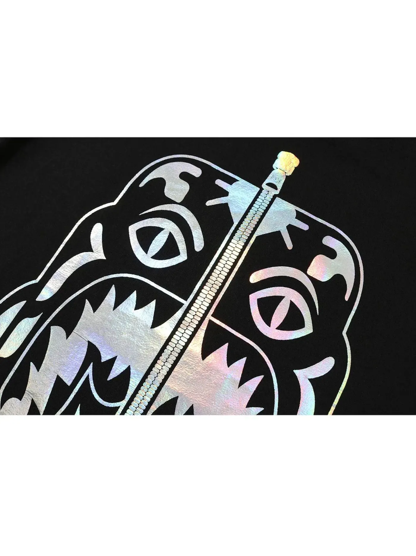 Мужская футболка с принтом BAPE Hologram Tiger Tee BAPE — изображение 2 из 2, черный