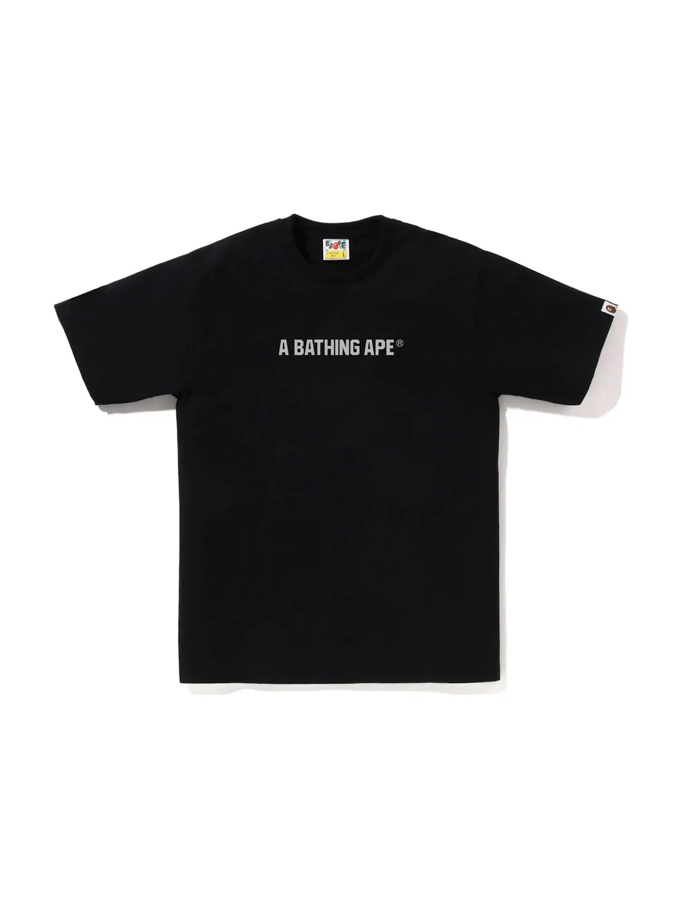 Мужская футболка с камуфляжным принтом BAPE Honeycomb Camo BAPE Busy Works Tee BAPE — изображение 2 из 2, черный серый