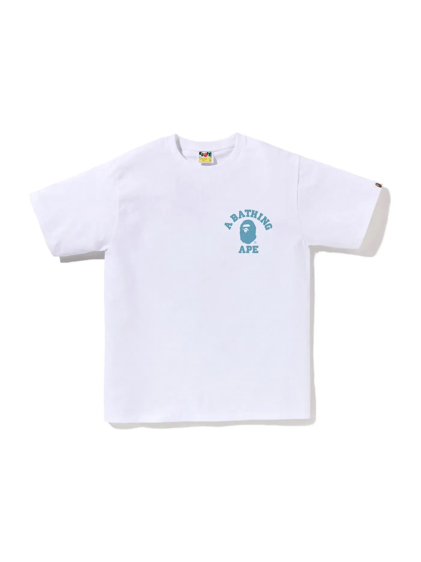 Мужская футболка с принтом BAPE Honeycomb Camo College ATS Tee — изображение 1 из 2, белый синий