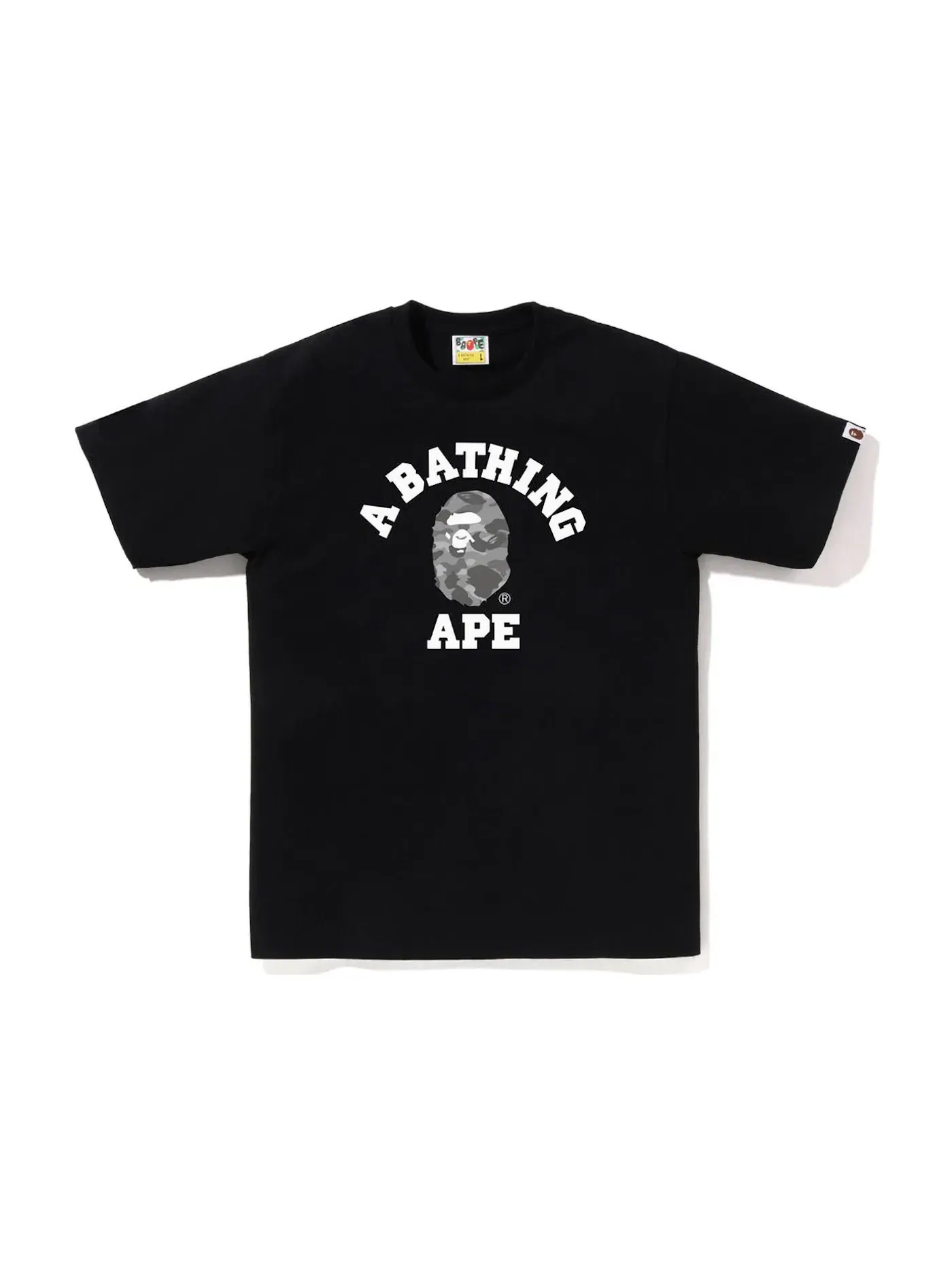Мужская футболка с принтом BAPE Honeycomb Camo College Tee — изображение 1 из 1, черный/серый
