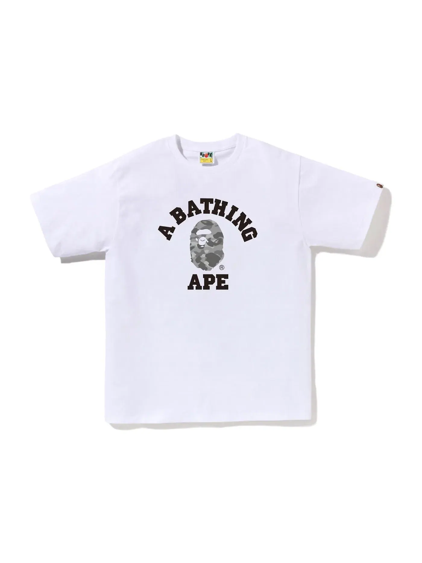 Мужская футболка с камуфляжным принтом BAPE — изображение 1 из 1, белый/серый