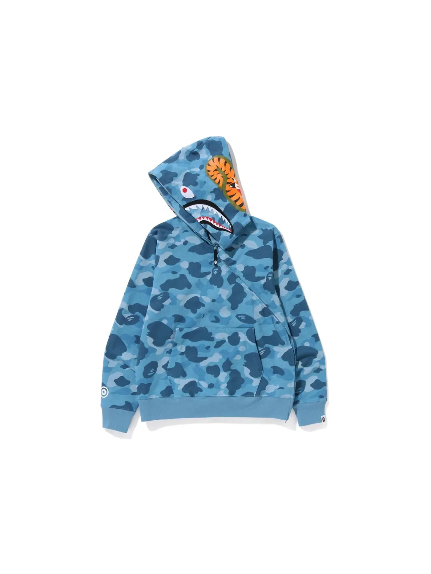 Мужская худи с принтом Honeycomb Camo Shark BAPE — изображение 2 из 2, синий