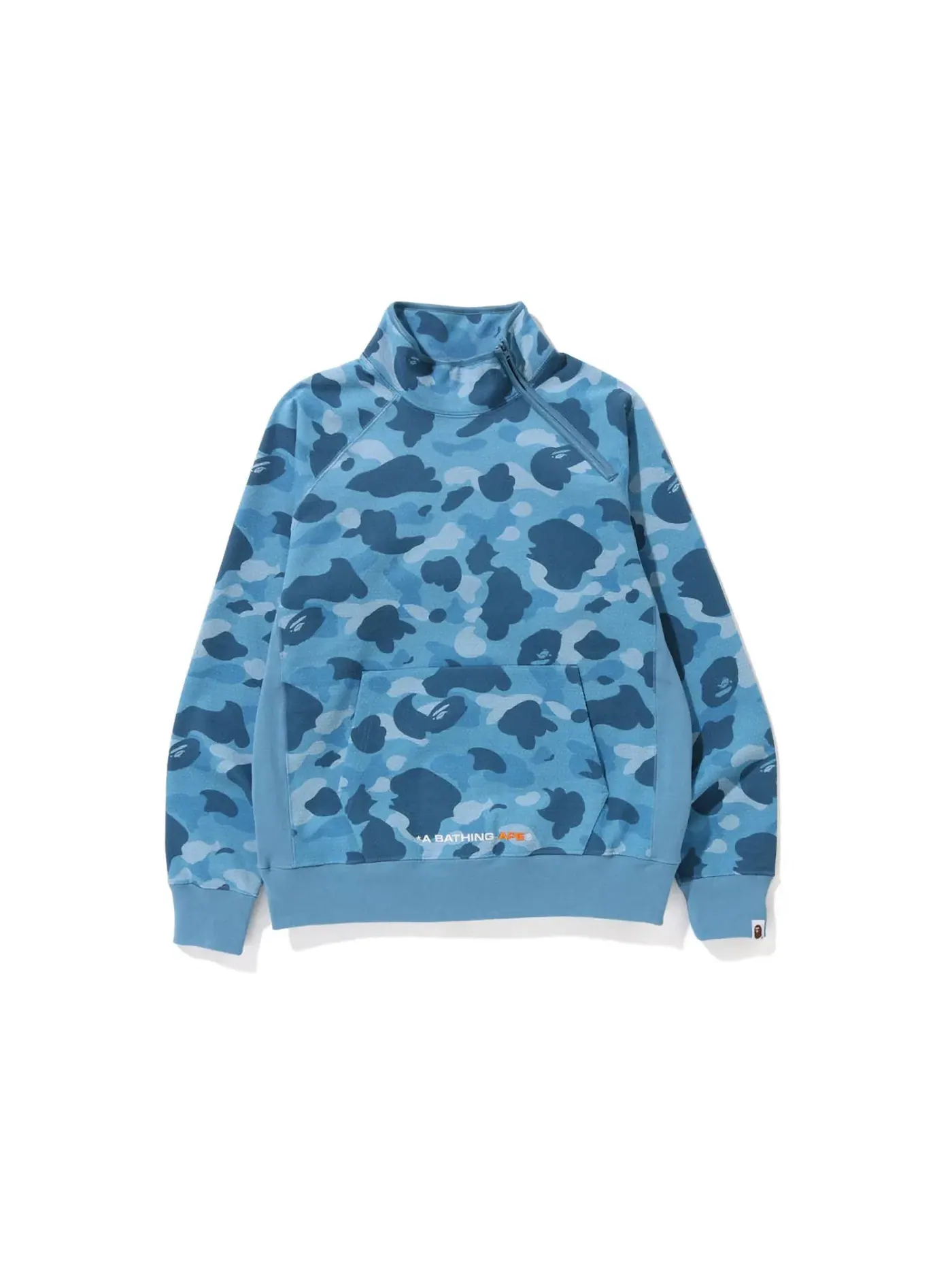Мужской свитшот с принтом BAPE Honeycomb Camo Side Zip Crewneck — изображение 1 из 1, синий