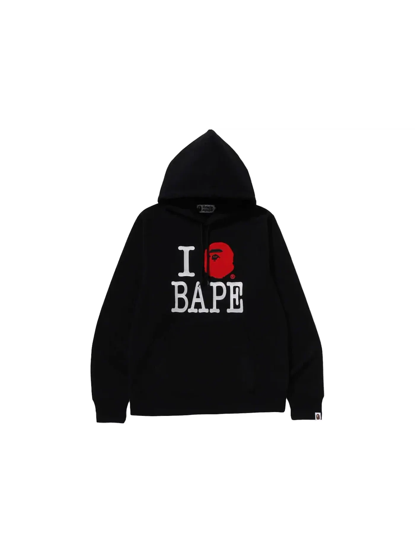 Мужской пуловер с капюшоном с принтом BAPE Hoodie — изображение 1 из 2, черный
