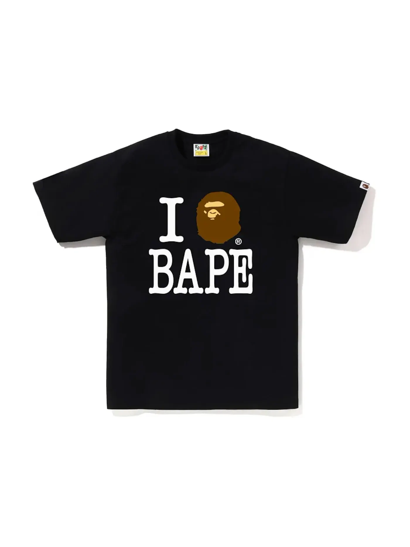 Мужская футболка с принтом BAPE I Love BAPE Tee BAPE — изображение 1 из 1, черный