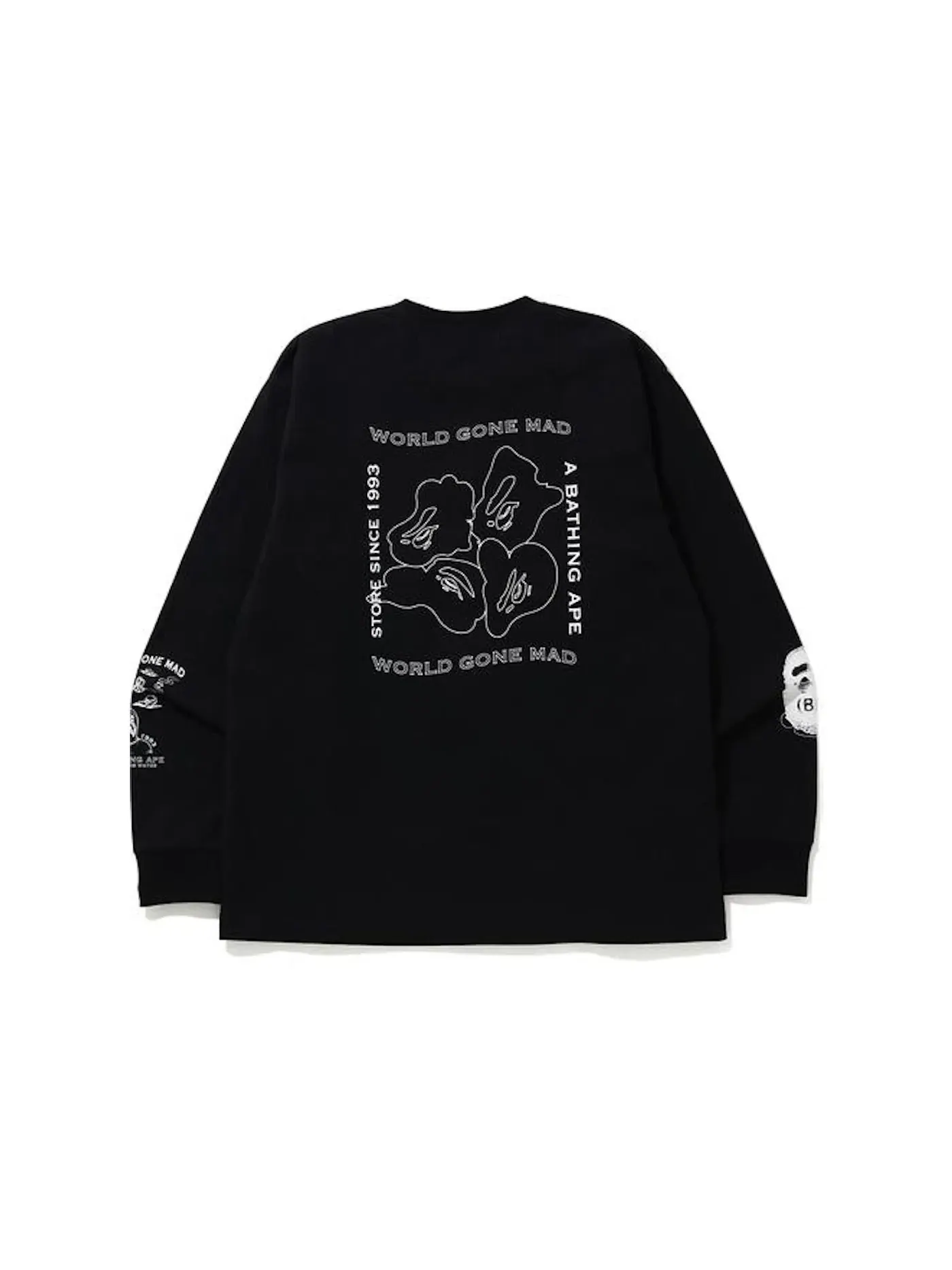 Мужская футболка с длинным рукавом BAPE L/S Tee — изображение 2 из 2, черный