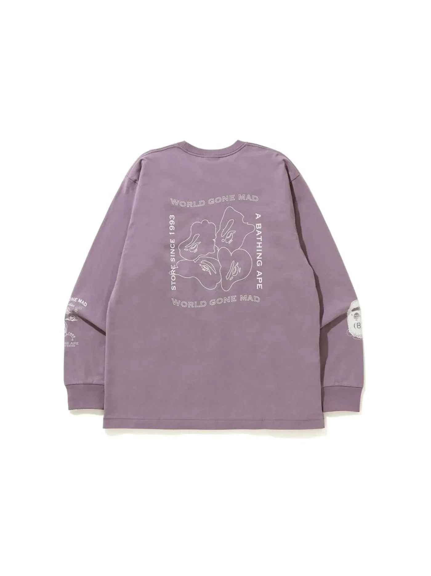 Мужская футболка с принтом L/S Tee BAPE — изображение 2 из 2, фиолетовый