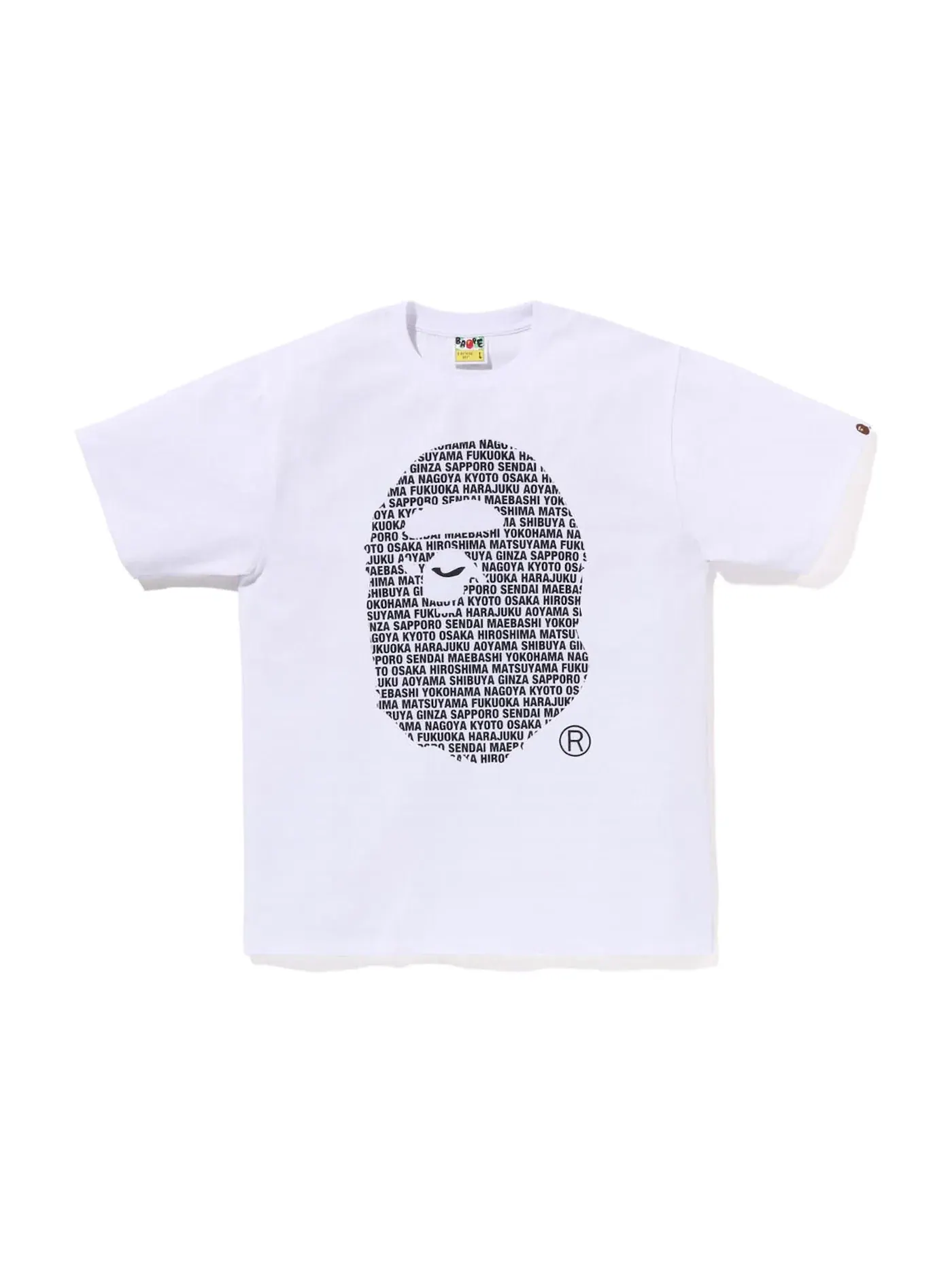 Мужская футболка с принтом Ape Head BAPE — изображение 1 из 2, белый